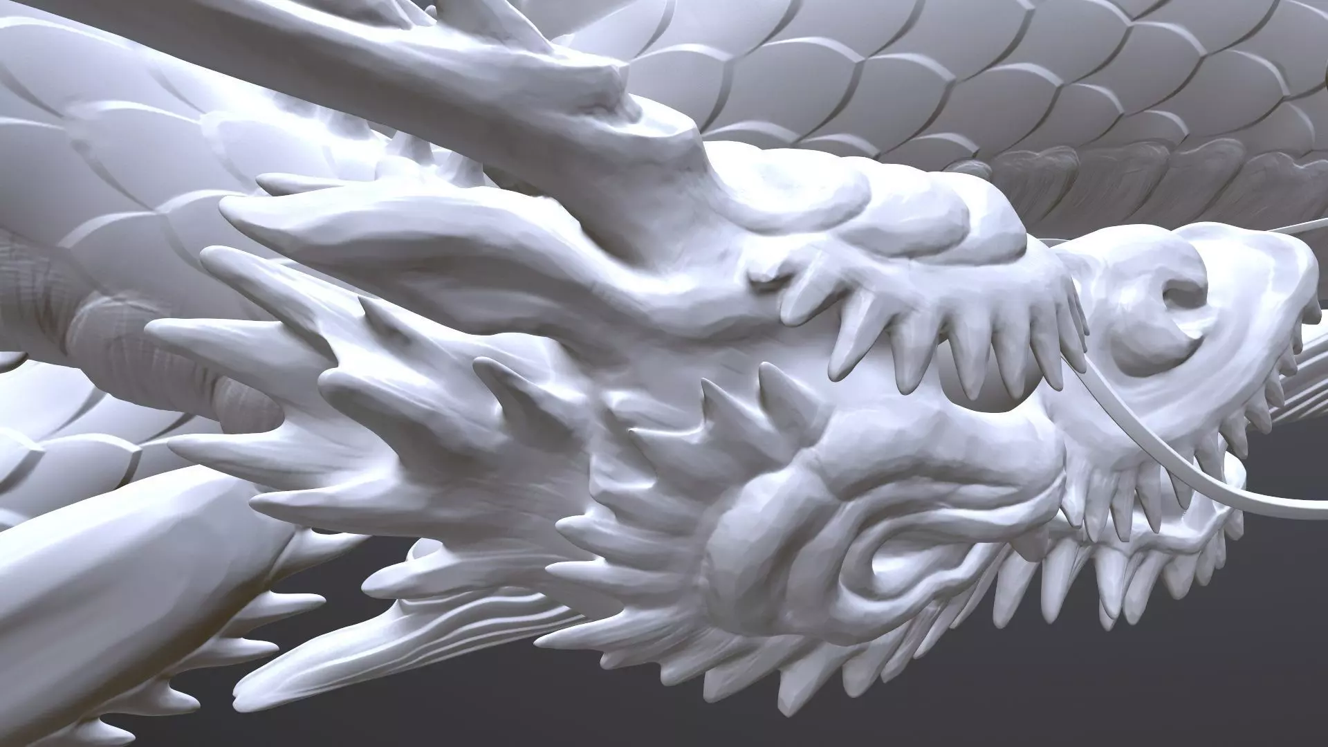 Japanese Carved Dragon High Poly 3D model_2