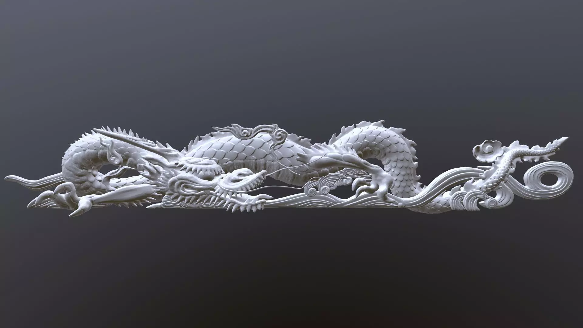 Japanese Carved Dragon High Poly 3D model_0