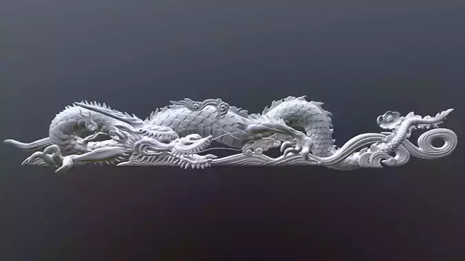 Japanese Carved Dragon High Poly