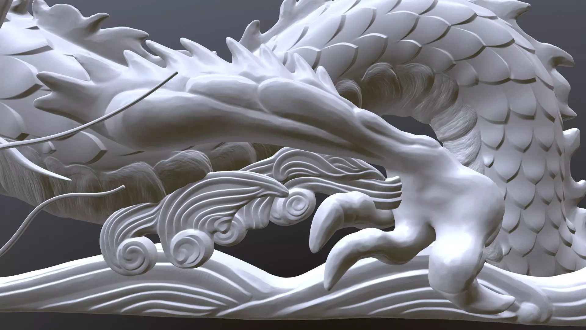 Japanese Carved Dragon High Poly 3D model_4