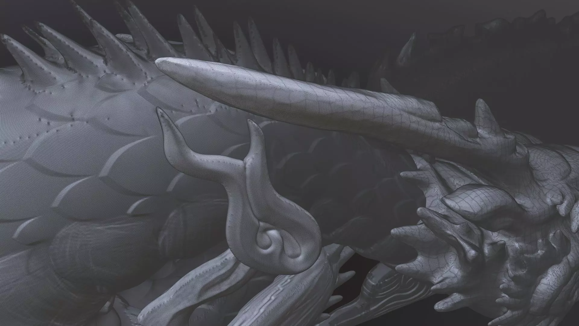 Japanese Carved Dragon High Poly 3D model_9