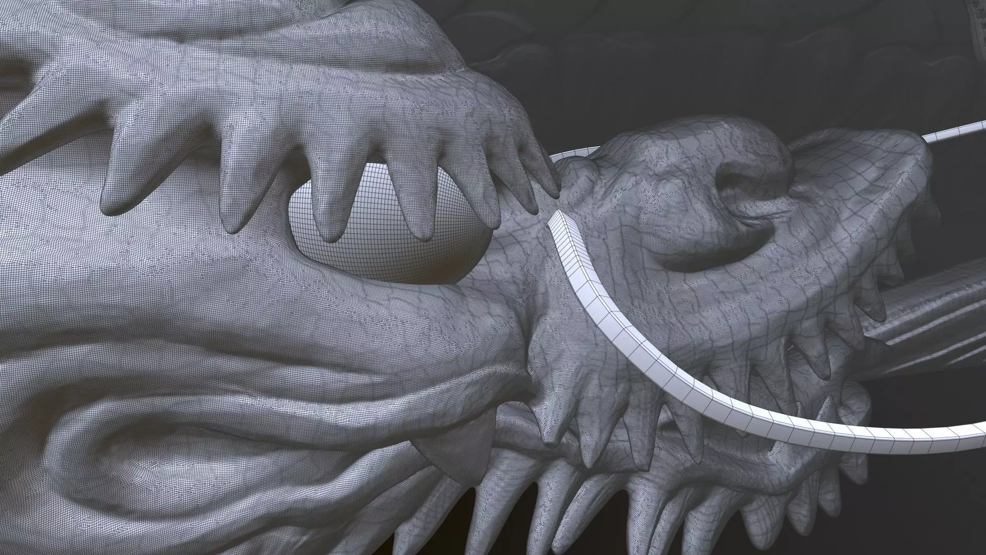 Japanese Carved Dragon High Poly 3D model_8