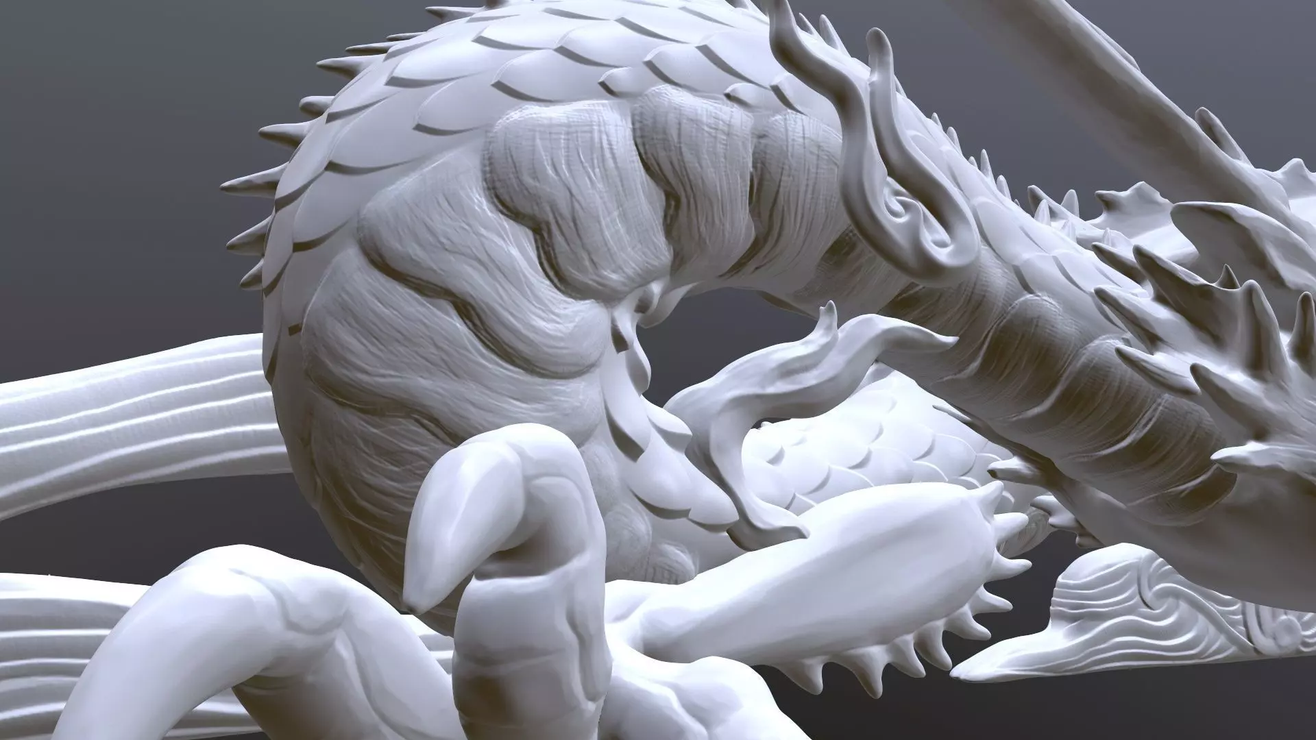 Japanese Carved Dragon High Poly 3D model_1