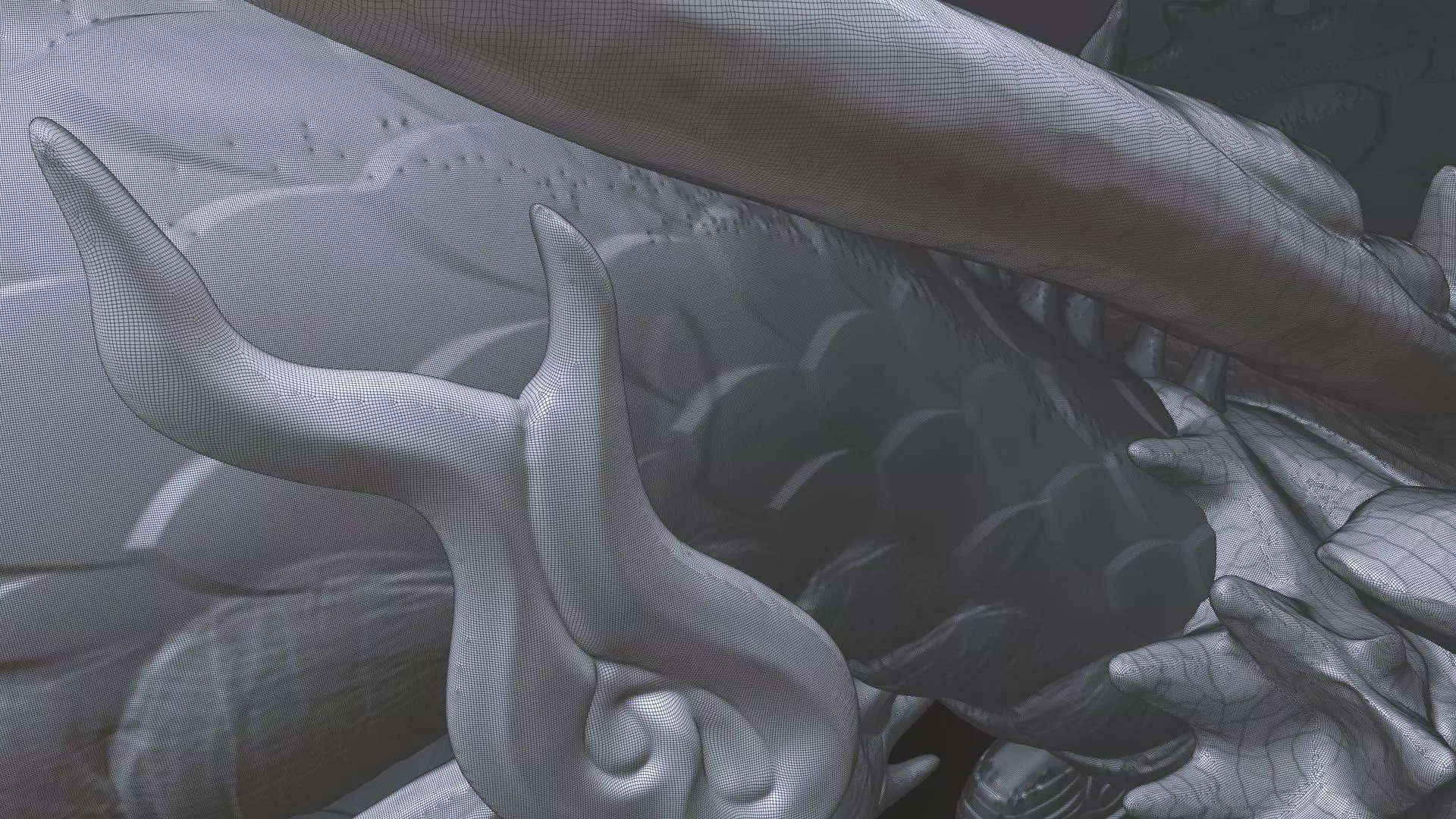 Japanese Carved Dragon High Poly 3D model_10