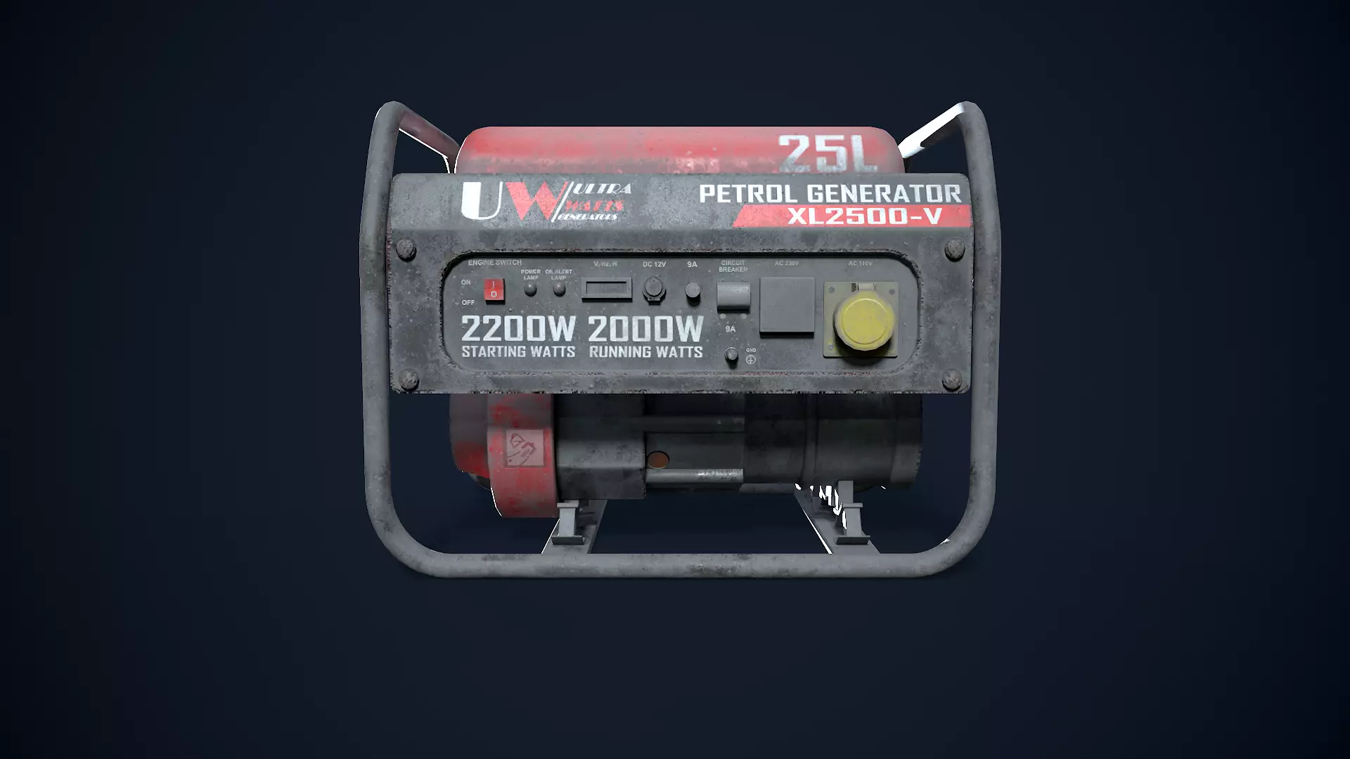 Dirty Petrol Generator 3D model 3D model_7