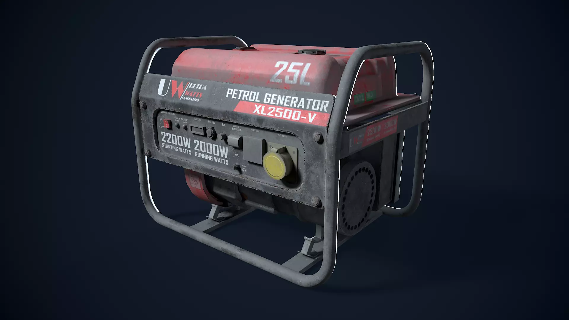 Dirty Petrol Generator 3D model 3D model_0
