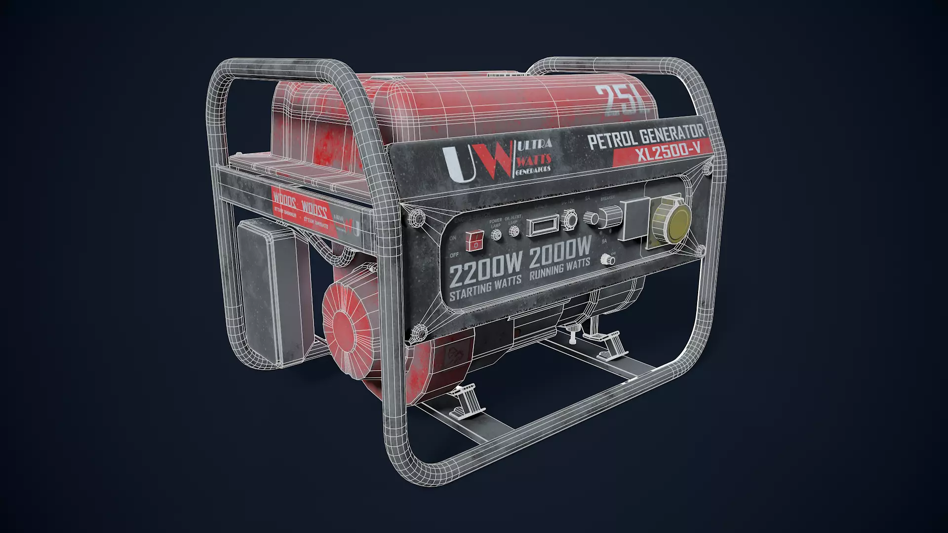 Dirty Petrol Generator 3D model 3D model_4