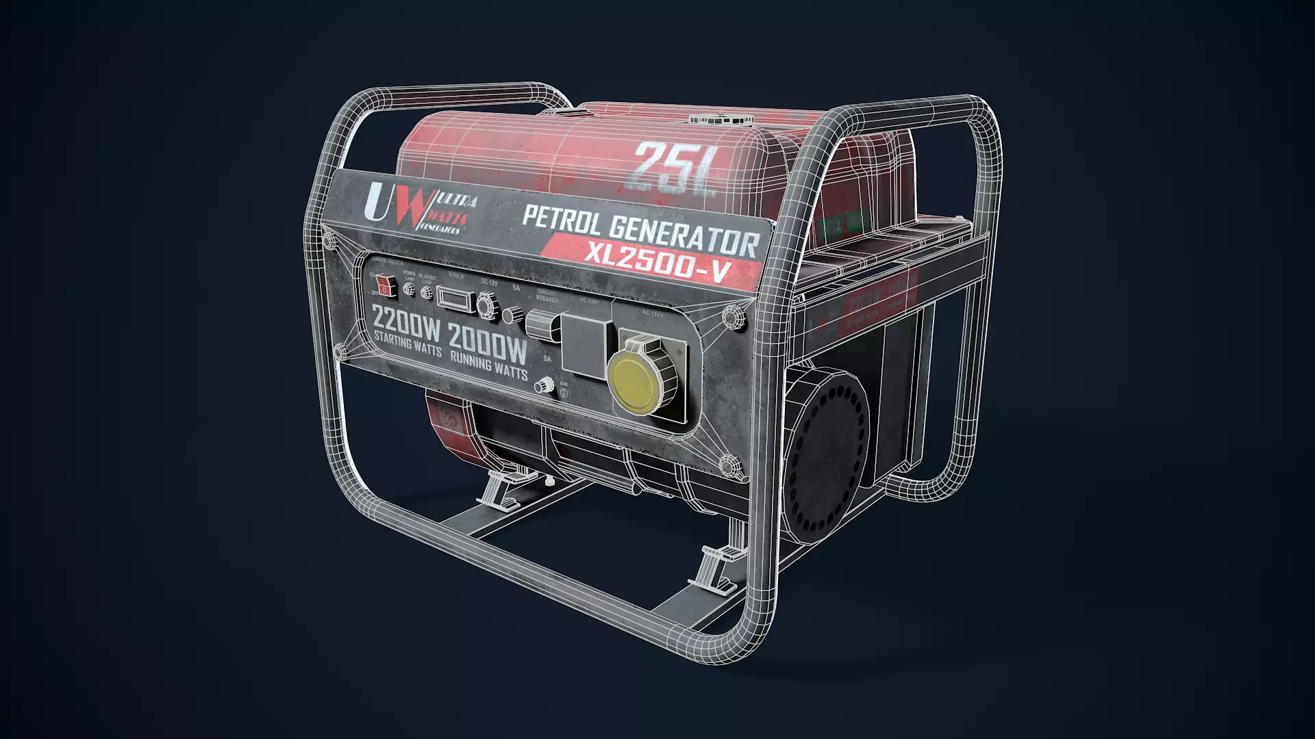 Dirty Petrol Generator 3D model 3D model_2