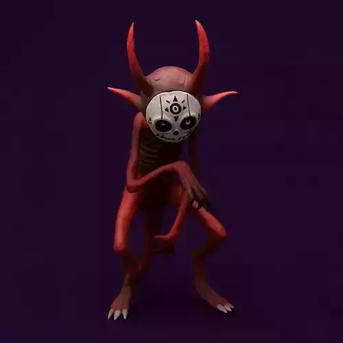 Ritual Imp Little Demon Bone Mask toy 3D print model