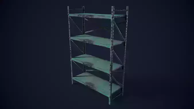 Metal Industrial Shelf 3D model