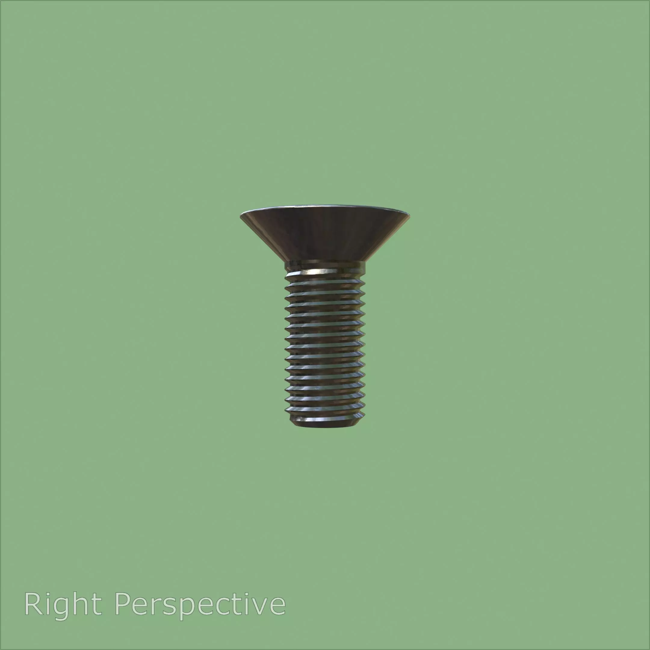 Steel Stained M6 Bolt Allen Counter Sink PBR 4K 3D model_4