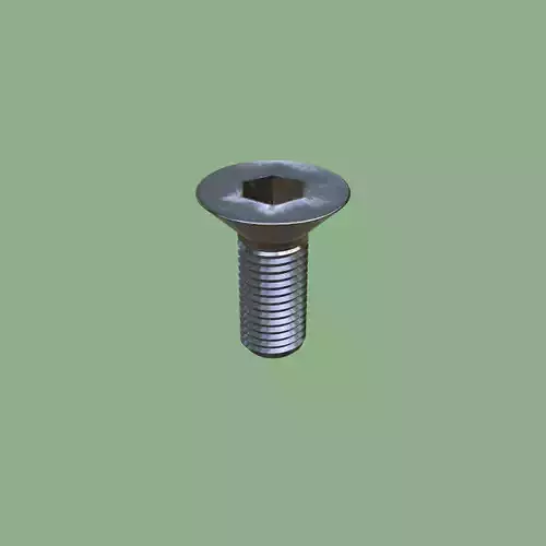 Steel Stained M6 Bolt Allen Counter Sink PBR 4K 3D model