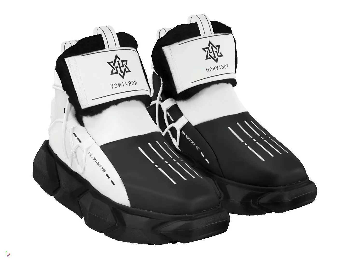 Cyberpunk fashion sneaker 6 Urban Techwear scifi future shoes Low-poly 3D model_0