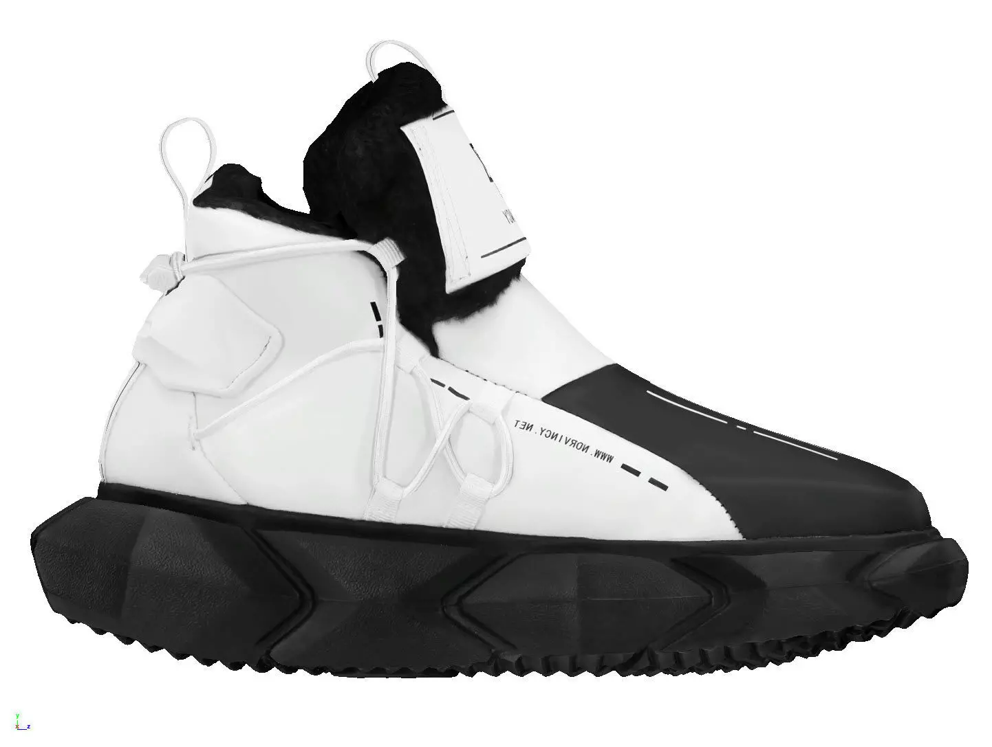Cyberpunk fashion sneaker 6 Urban Techwear scifi future shoes Low-poly 3D model_1