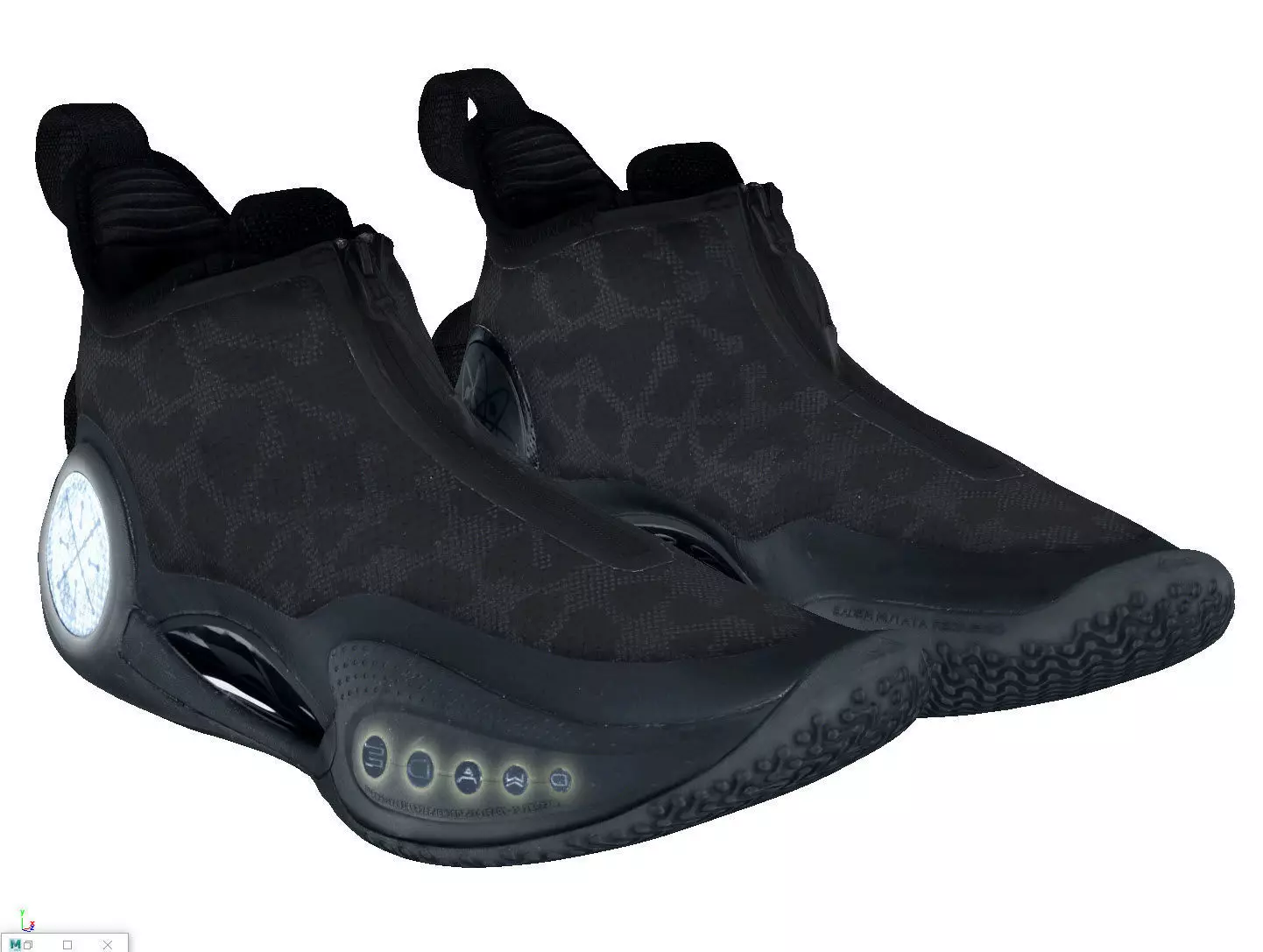 Cyberpunk fashion sneaker 9 Urban Techwear scifi future shoes  Low-poly 3D model_1