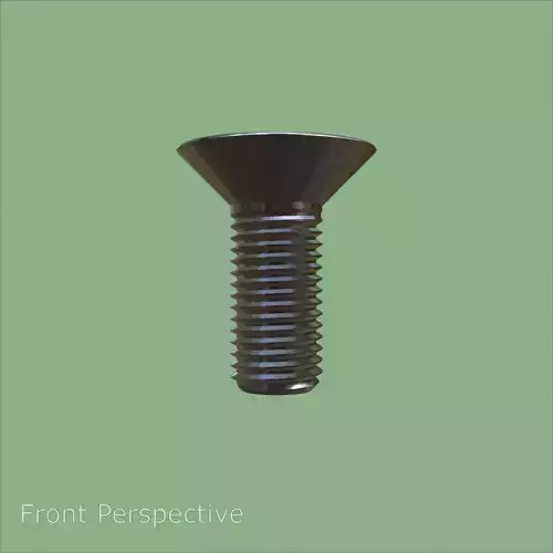 Steel Stained M8 Bolt Allen Counter Sink PBR 4K 3D model 2