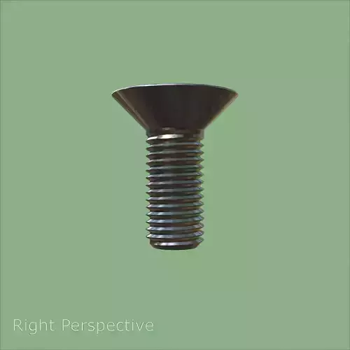 Steel Stained M8 Bolt Allen Counter Sink PBR 4K 3D model 5