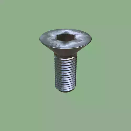 Steel Stained M8 Bolt Allen Counter Sink PBR 4K 3D model