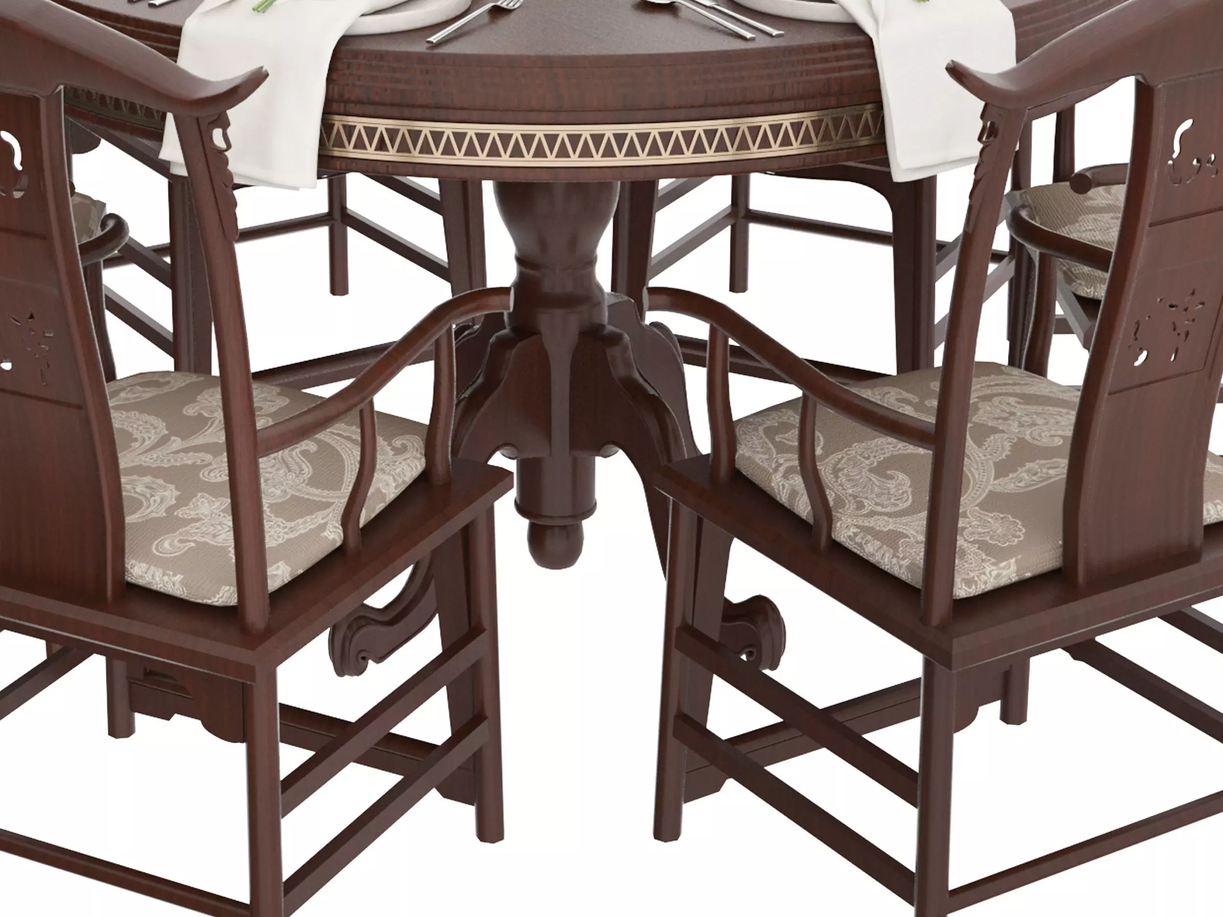Chinese table Low-poly 3D model_3