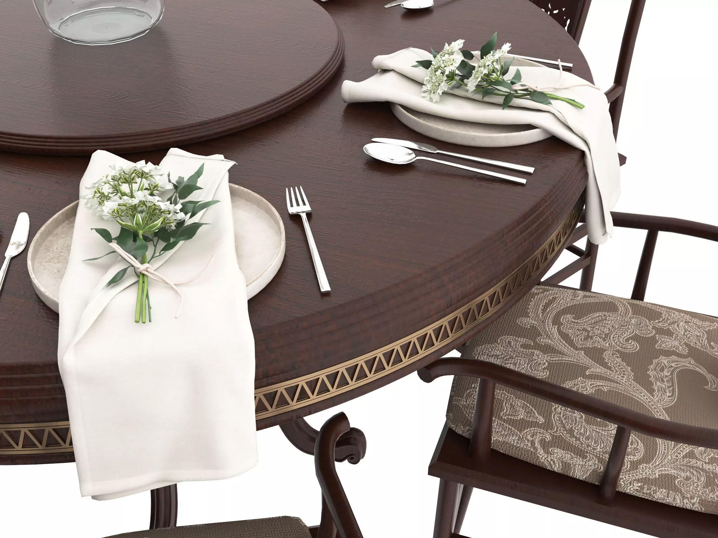 Chinese table Low-poly 3D model_4