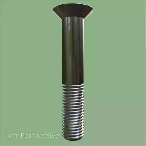 Steel Stained M12 Bolt Allen Counter Sink PBR 4K 3D model 4