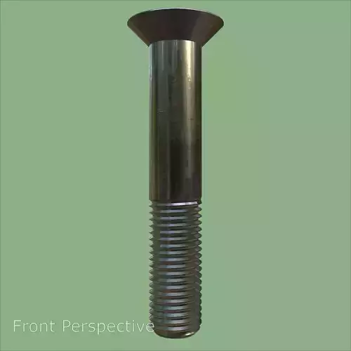 Steel Stained M12 Bolt Allen Counter Sink PBR 4K 3D model 2