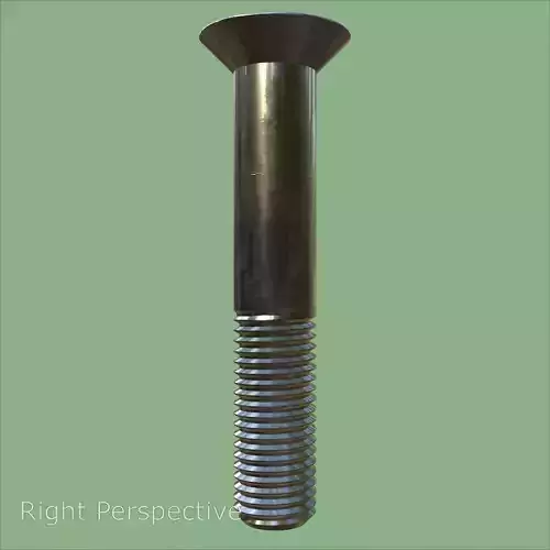 Steel Stained M12 Bolt Allen Counter Sink PBR 4K 3D model 5