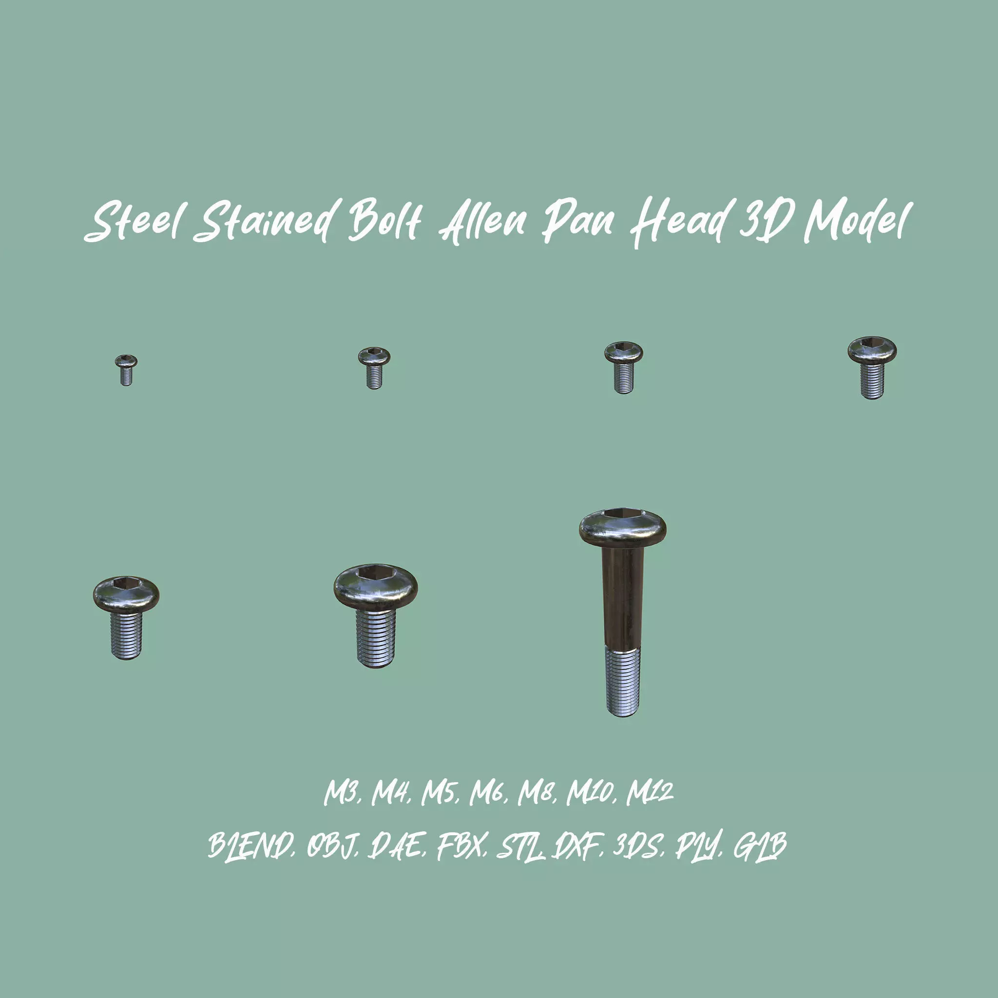 Collection of Steel Stained M3 to M12 Bolt Allen Pan Head _0