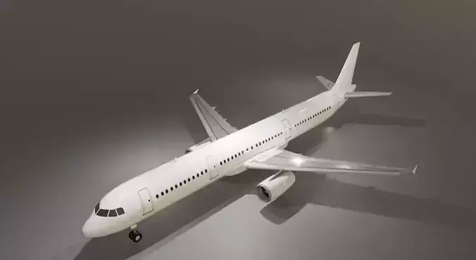 Airbus a321-232 low poly 3D Model  Low-poly 3D model
