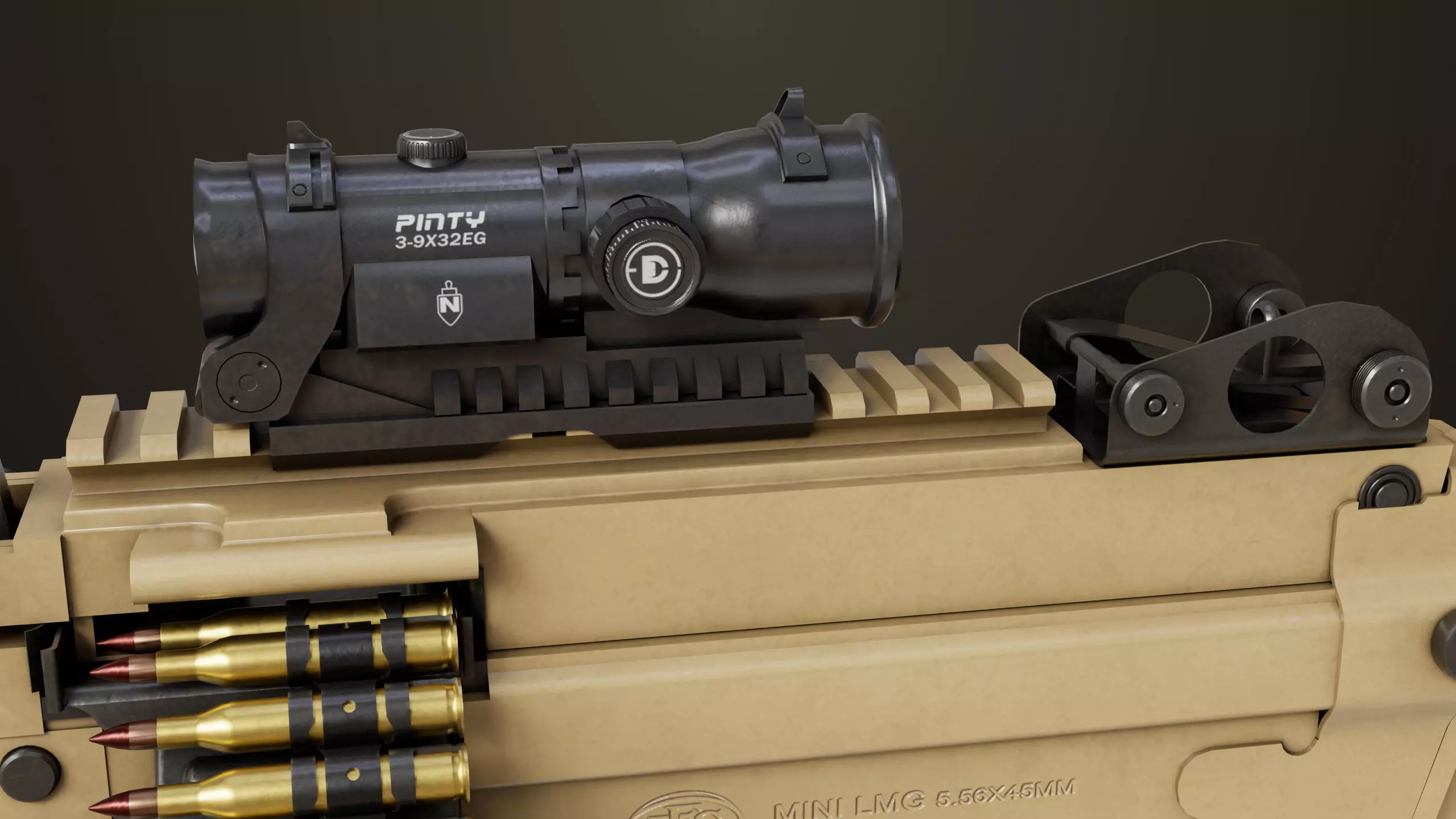 Machine Gun 16 Sandal All PBR Unity UE Textures Low-poly 3D model_3