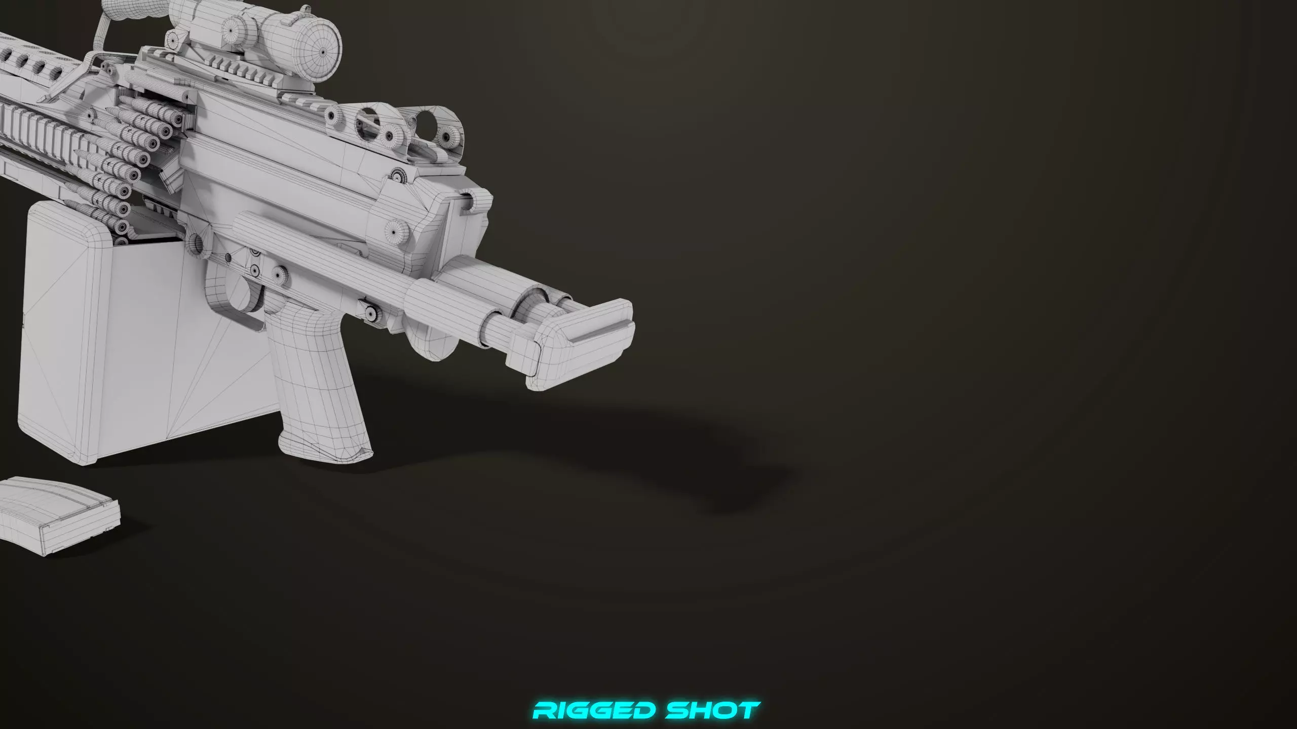 Machine Gun 16 Sandal All PBR Unity UE Textures Low-poly 3D model_50