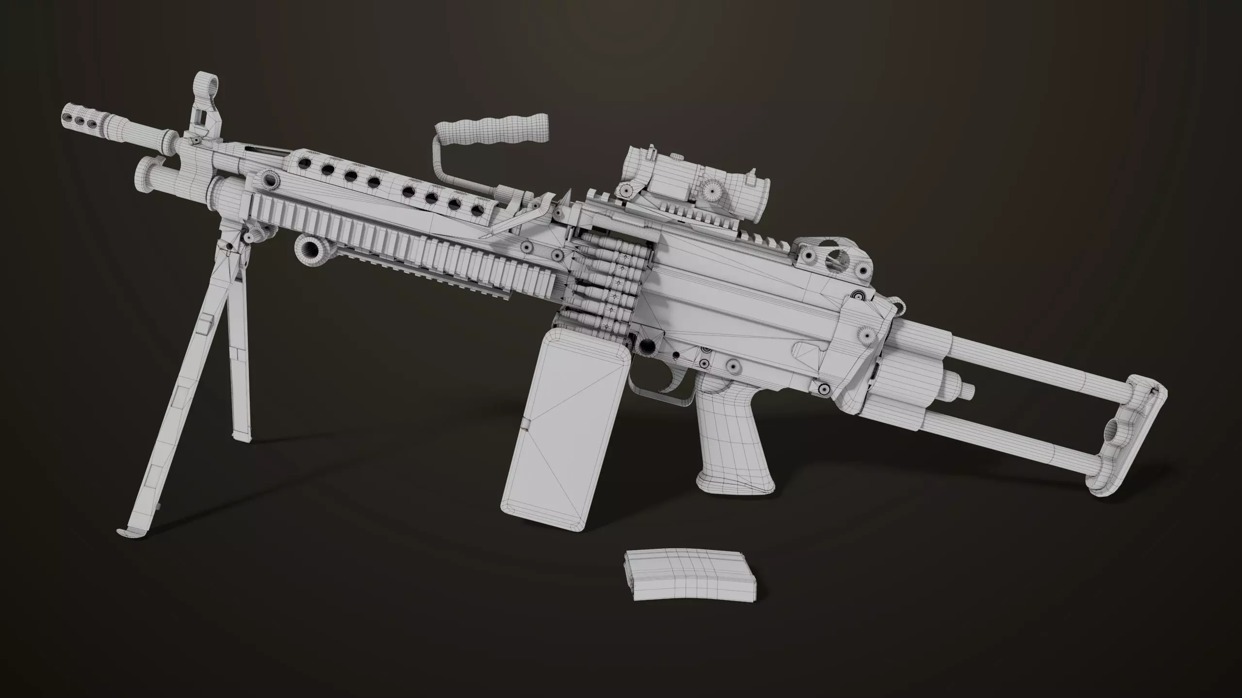 Machine Gun 16 Sandal All PBR Unity UE Textures Low-poly 3D model_28