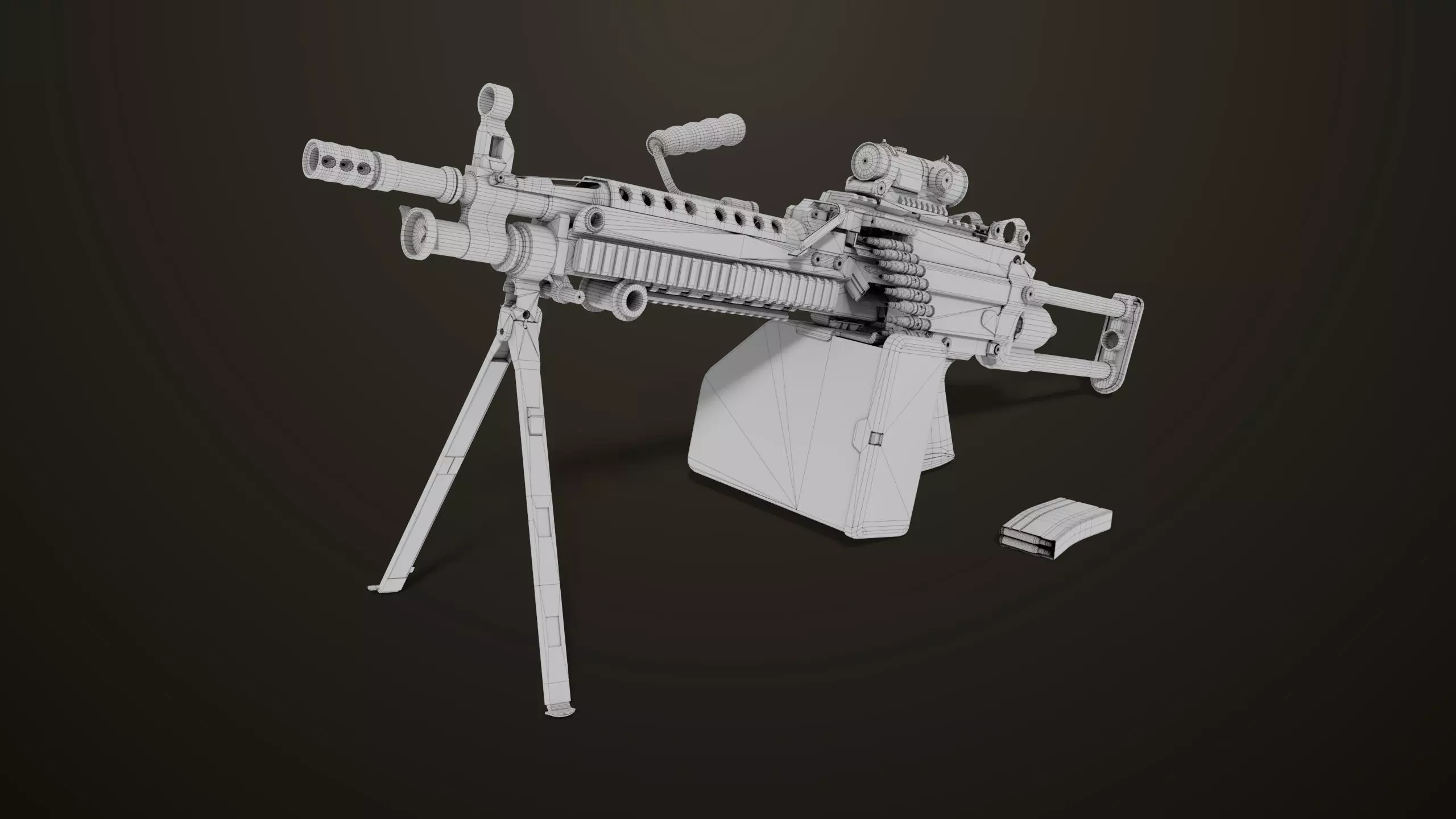 Machine Gun 16 Sandal All PBR Unity UE Textures Low-poly 3D model_29