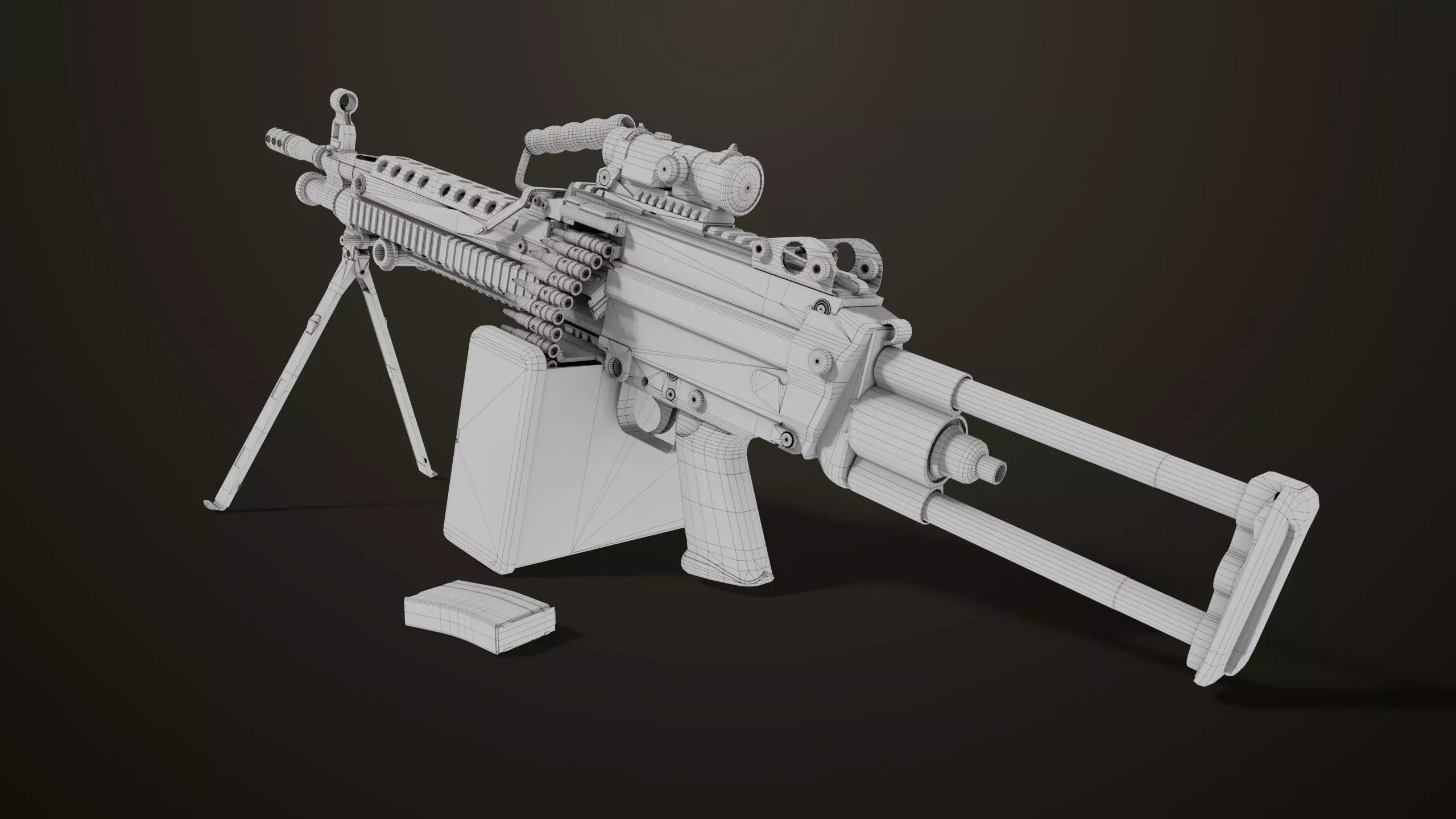 Machine Gun 16 Sandal All PBR Unity UE Textures Low-poly 3D model_33