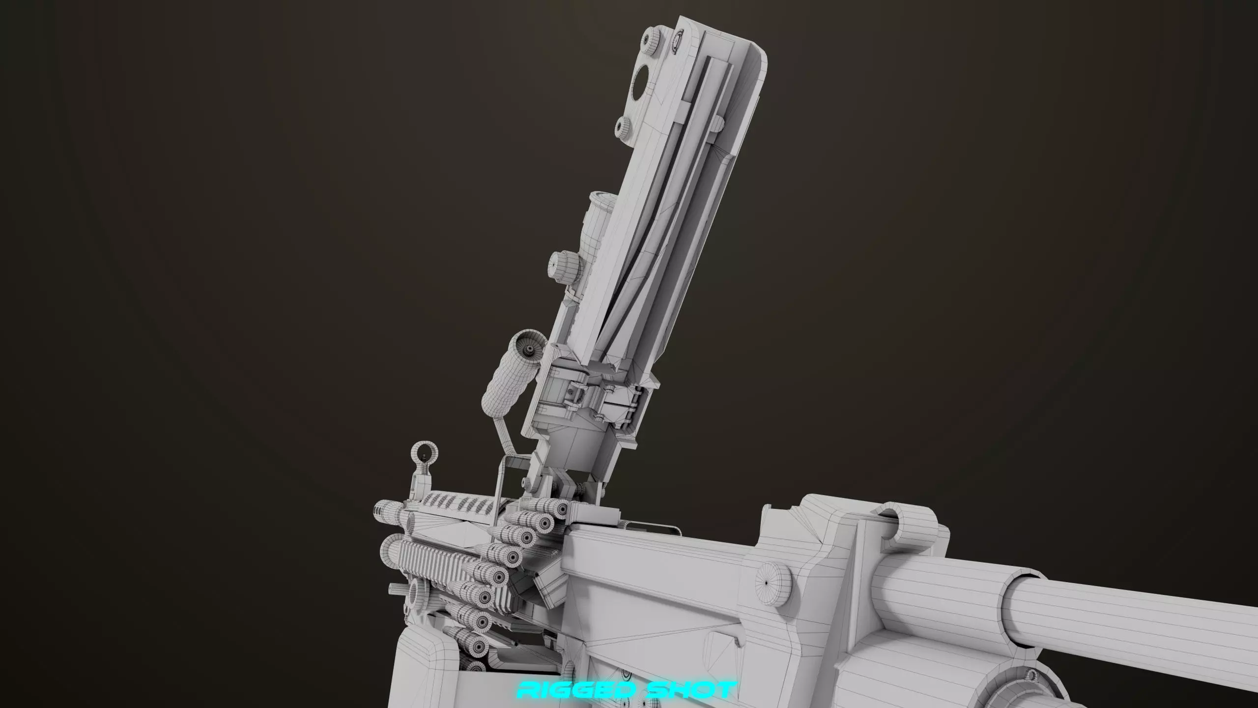 Machine Gun 16 Sandal All PBR Unity UE Textures Low-poly 3D model_43