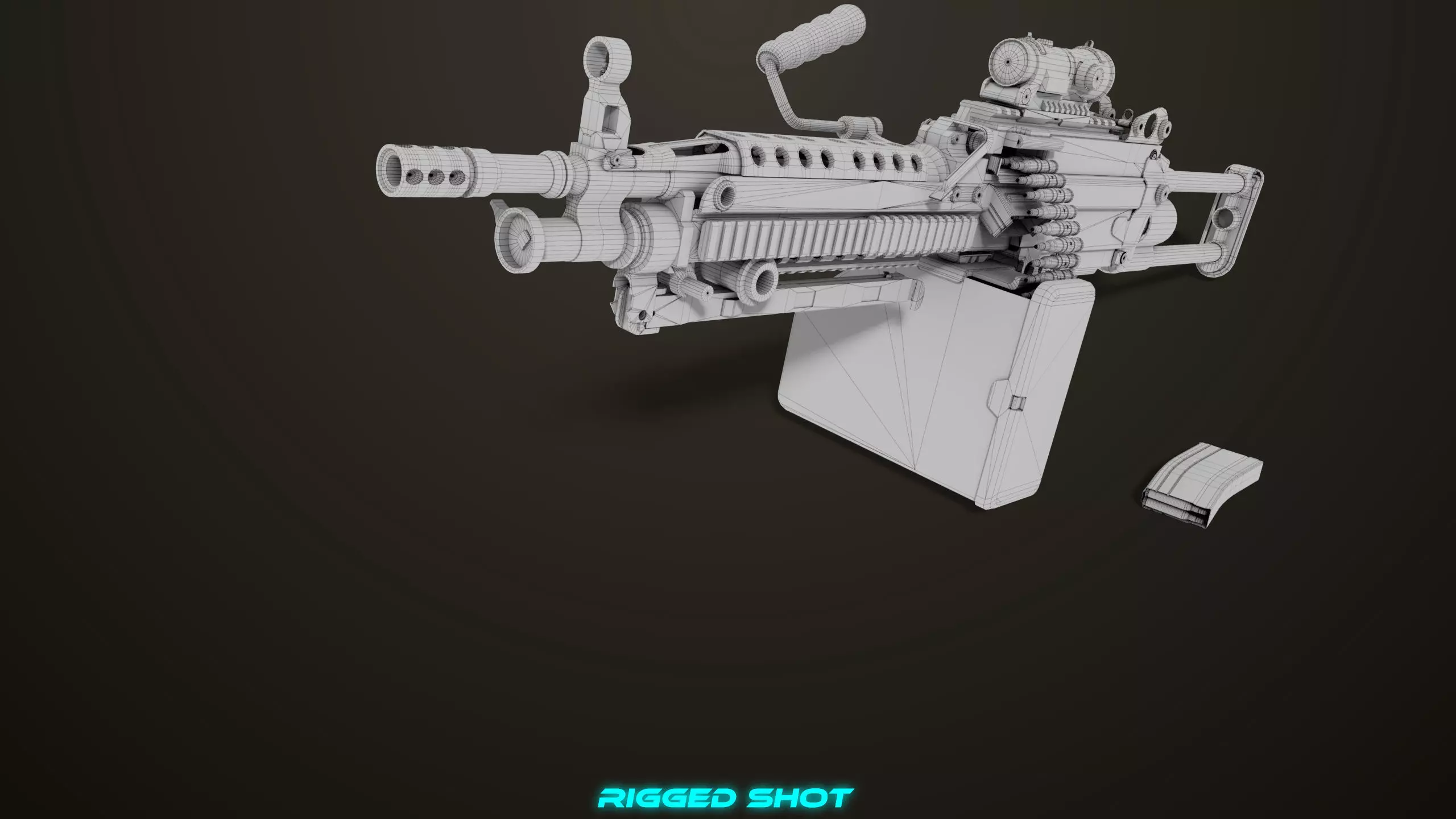 Machine Gun 16 Sandal All PBR Unity UE Textures Low-poly 3D model_36