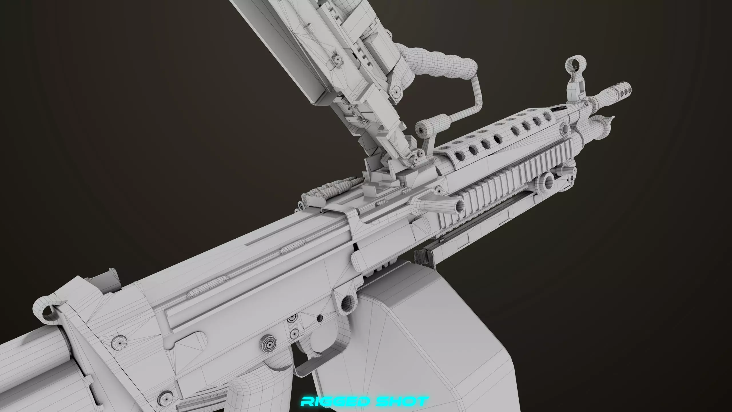 Machine Gun 16 Sandal All PBR Unity UE Textures Low-poly 3D model_42