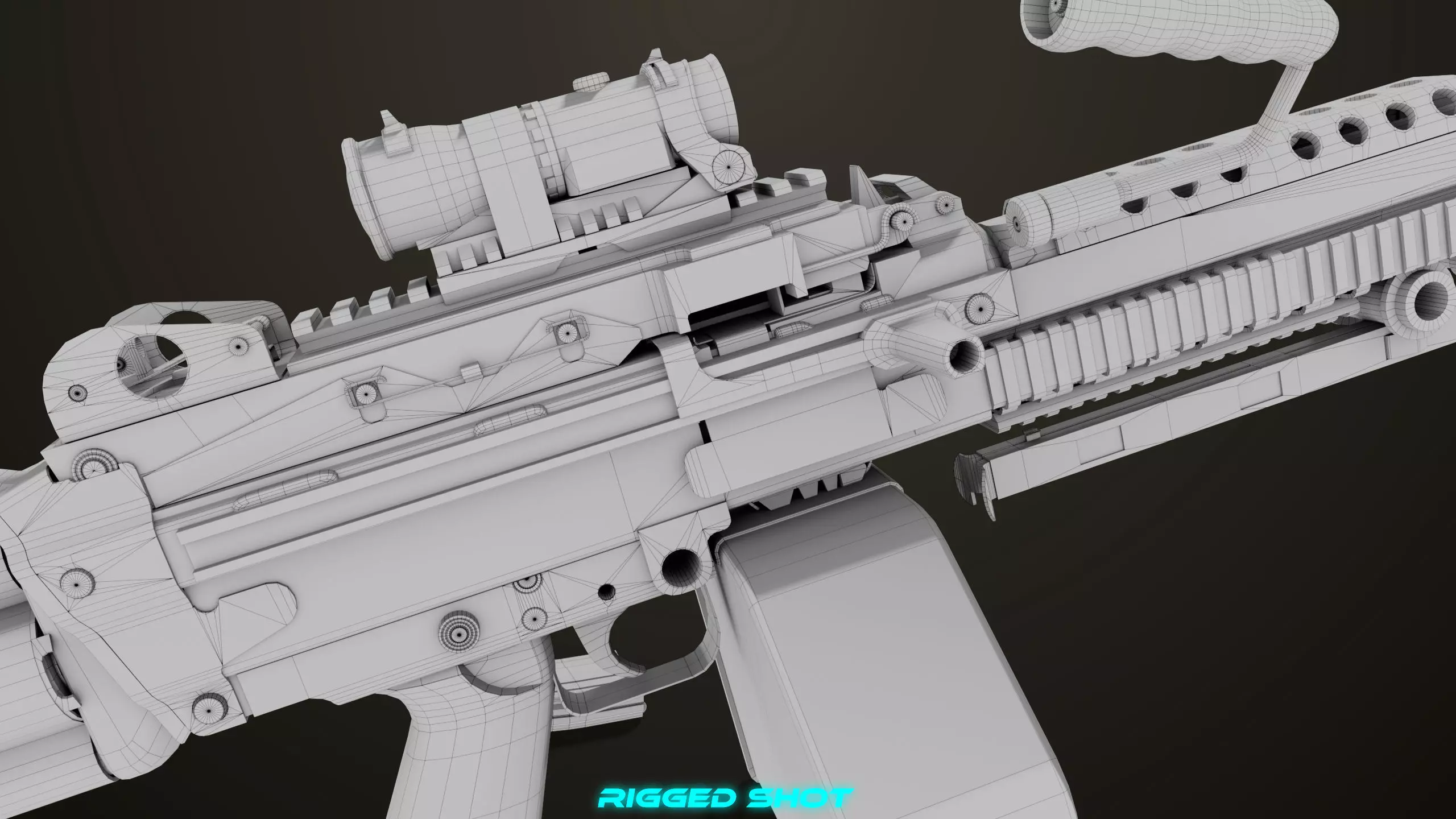 Machine Gun 16 Sandal All PBR Unity UE Textures Low-poly 3D model_44