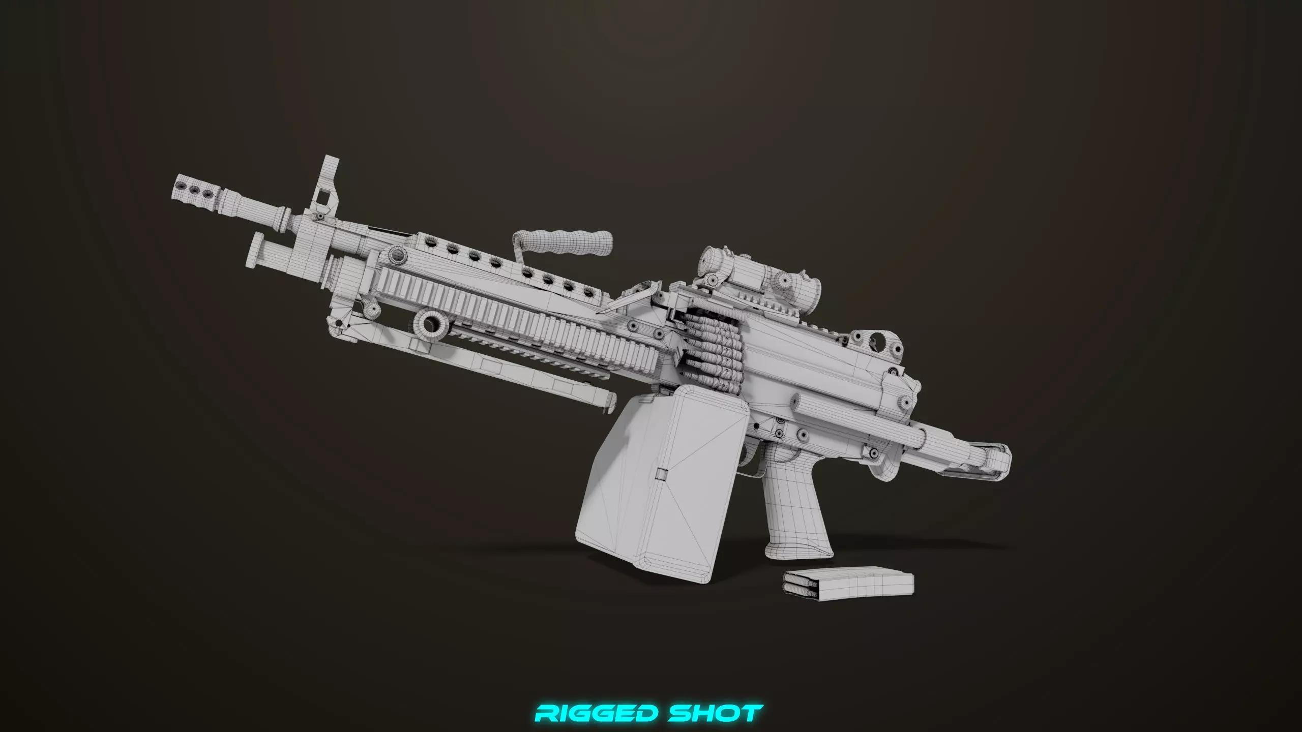 Machine Gun 16 Sandal All PBR Unity UE Textures Low-poly 3D model_51