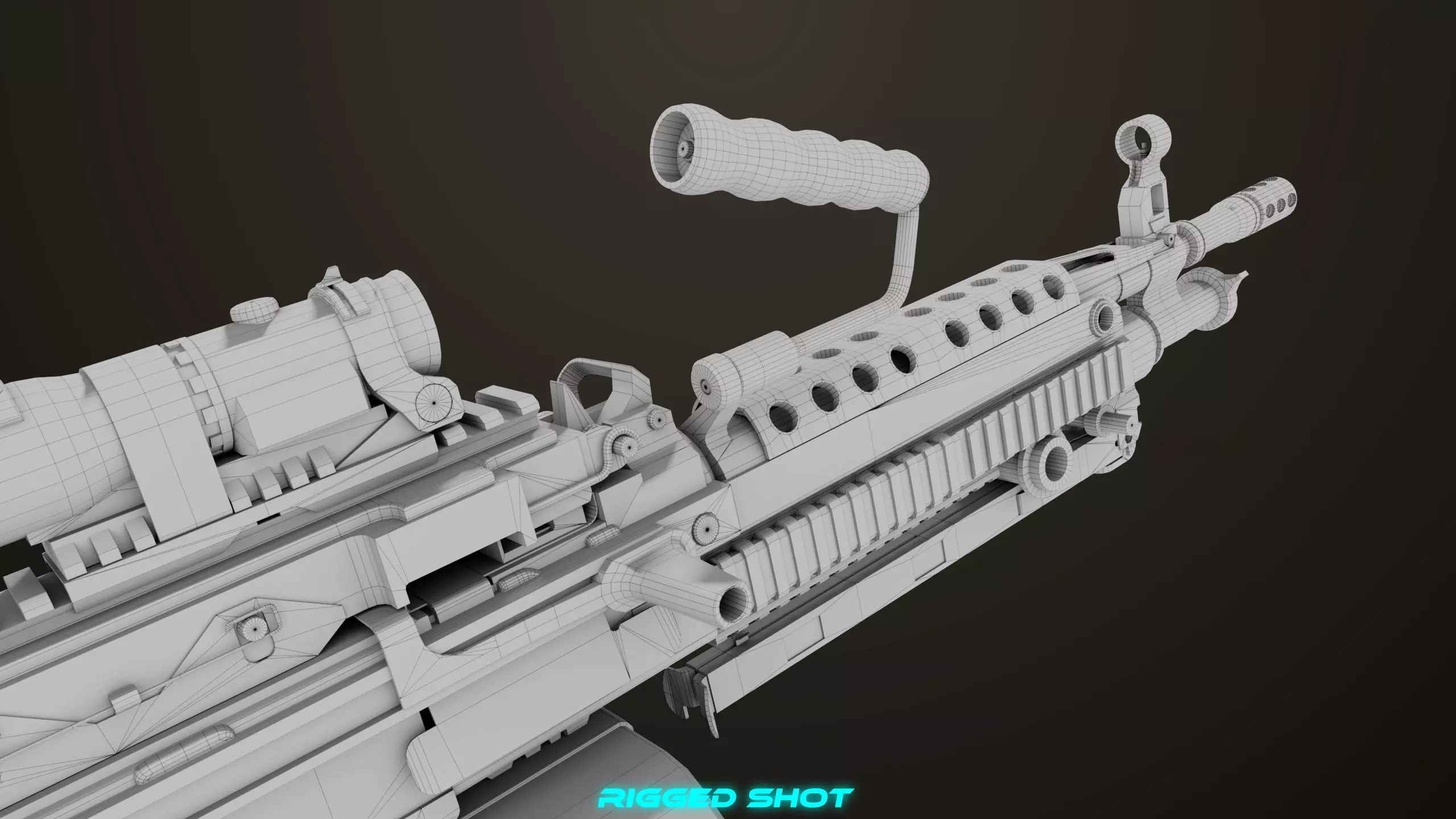 Machine Gun 16 Sandal All PBR Unity UE Textures Low-poly 3D model_40