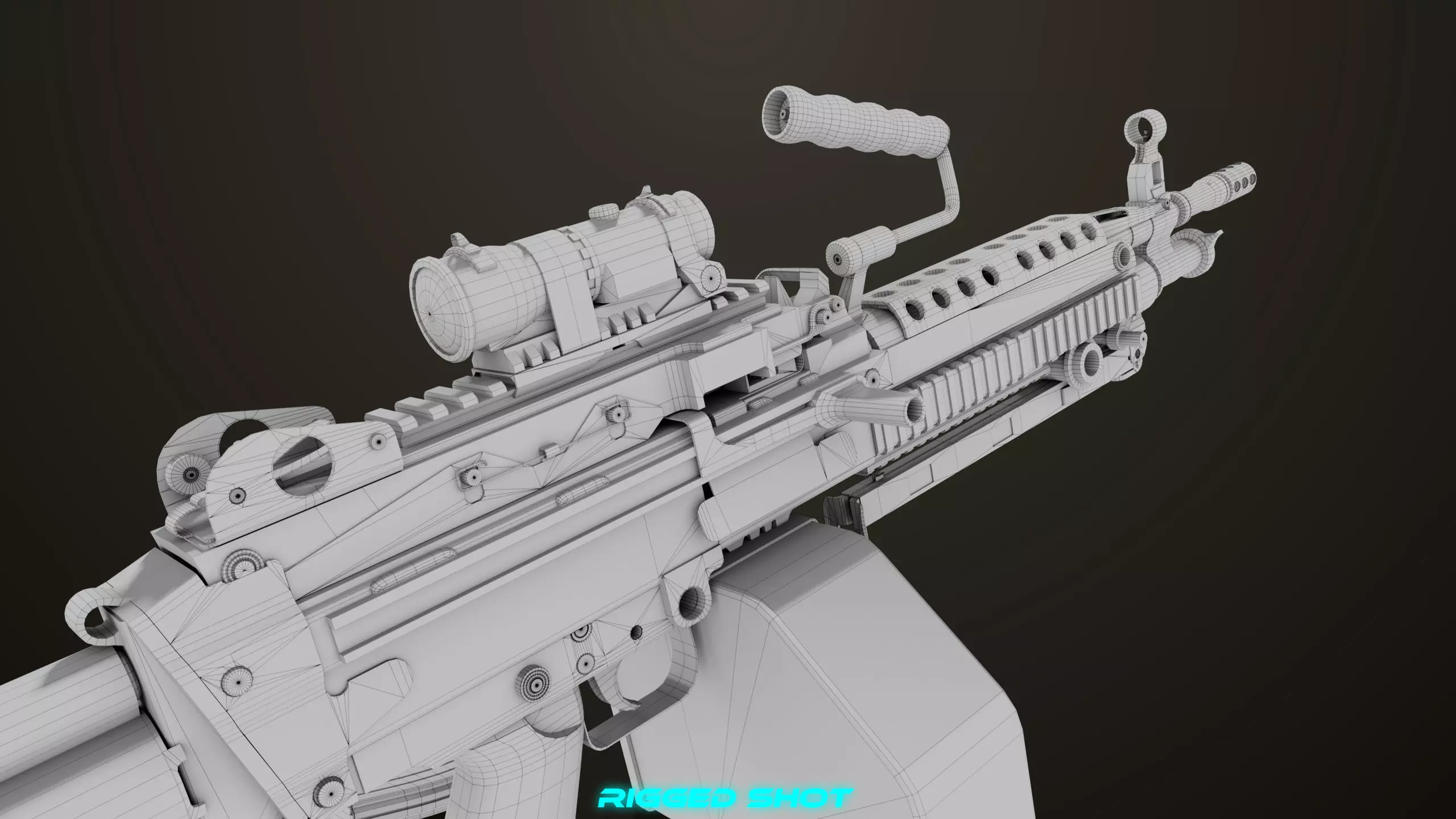 Machine Gun 16 Sandal All PBR Unity UE Textures Low-poly 3D model_41