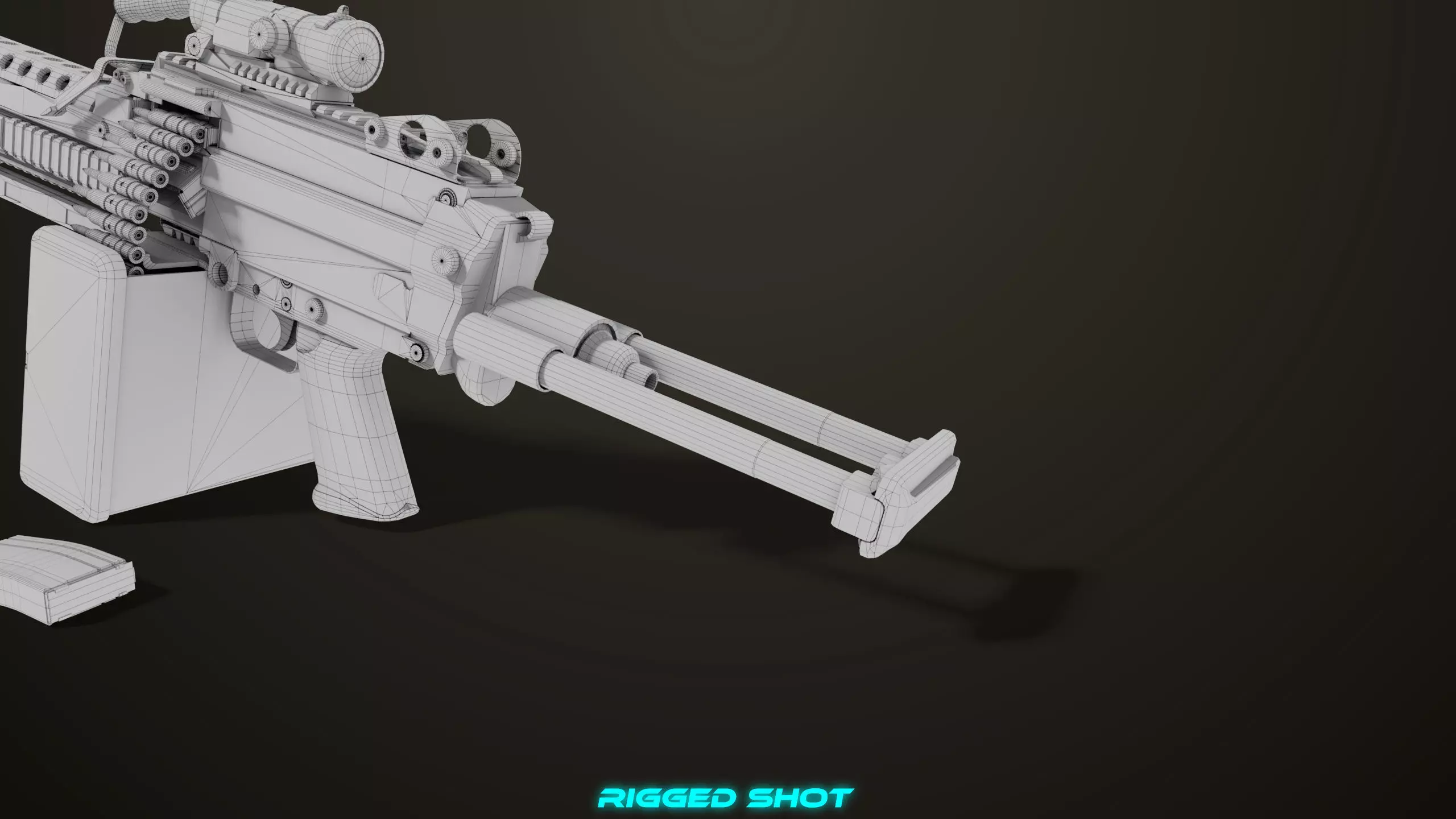 Machine Gun 16 Sandal All PBR Unity UE Textures Low-poly 3D model_49