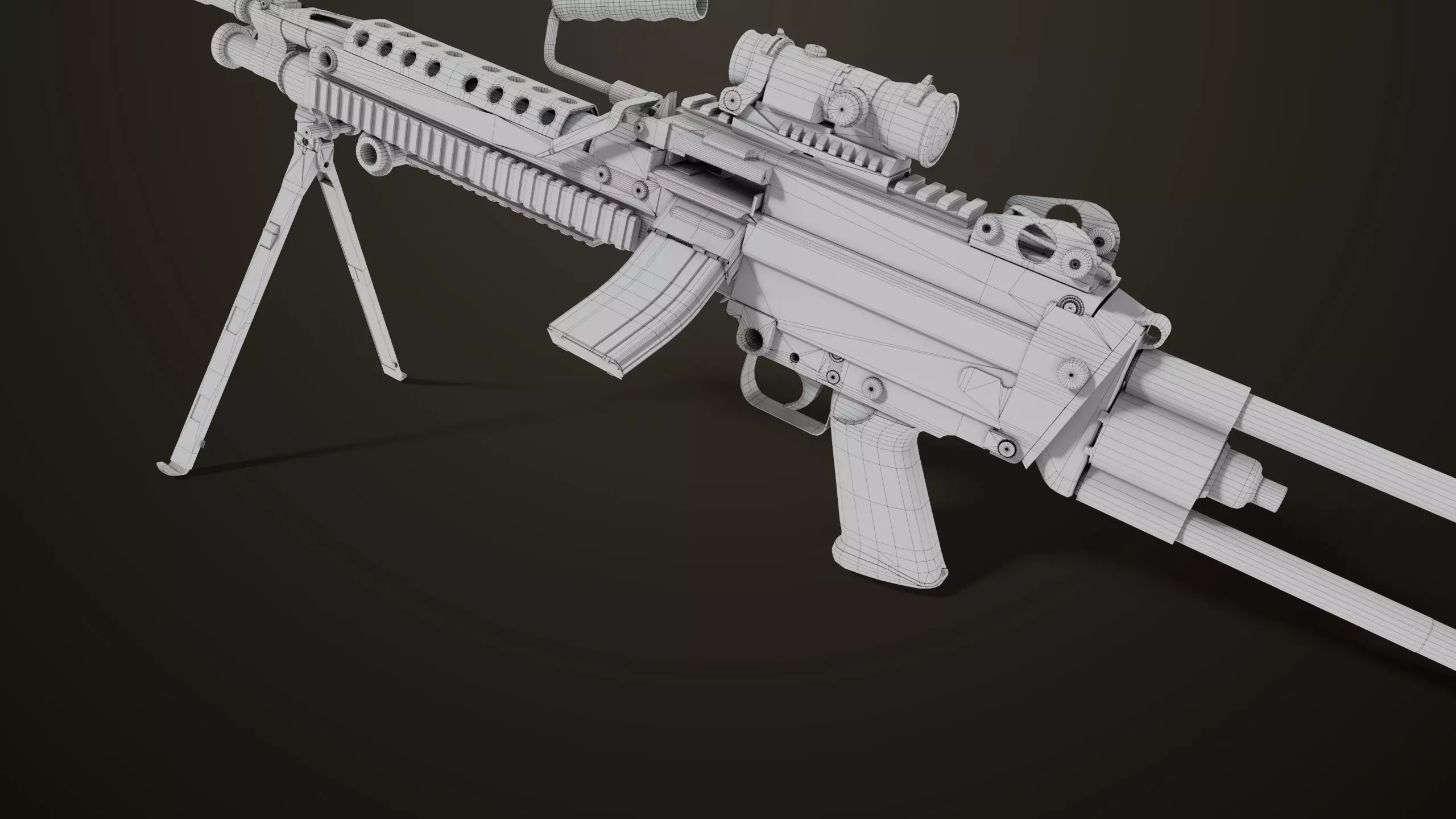 Machine Gun 16 Sandal All PBR Unity UE Textures Low-poly 3D model_55