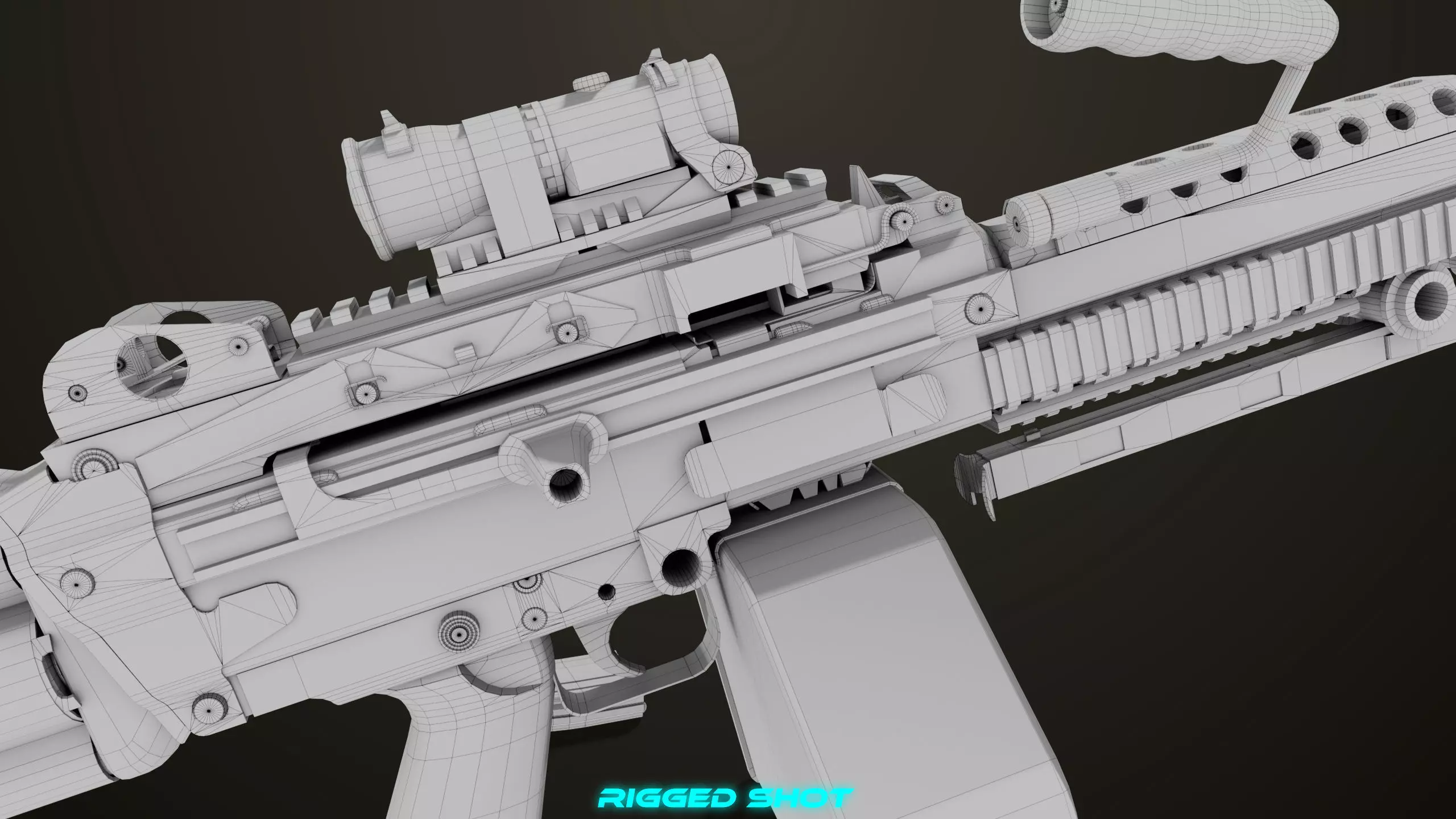 Machine Gun 16 Sandal All PBR Unity UE Textures Low-poly 3D model_45