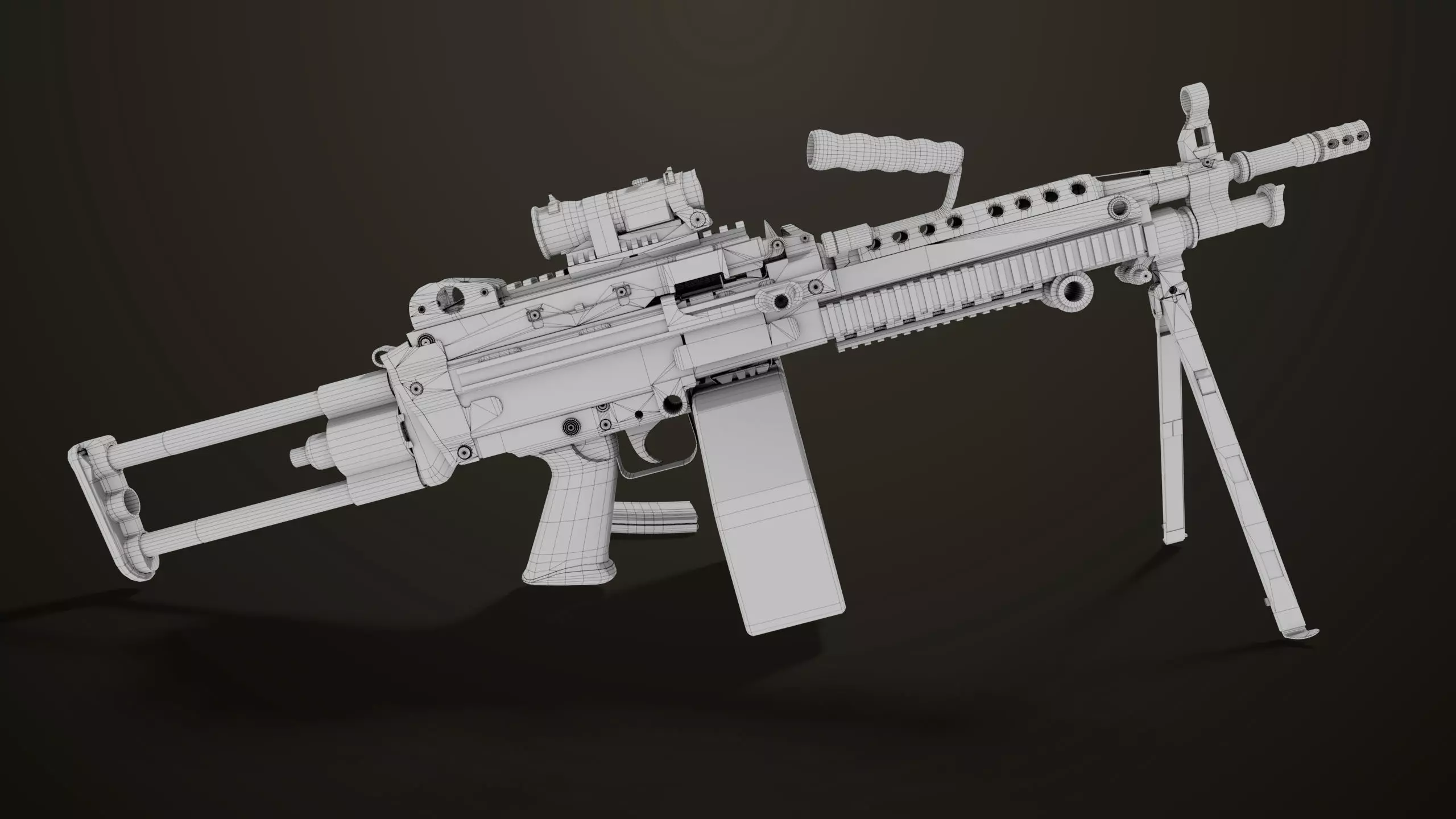 Machine Gun 16 Sandal All PBR Unity UE Textures Low-poly 3D model_31