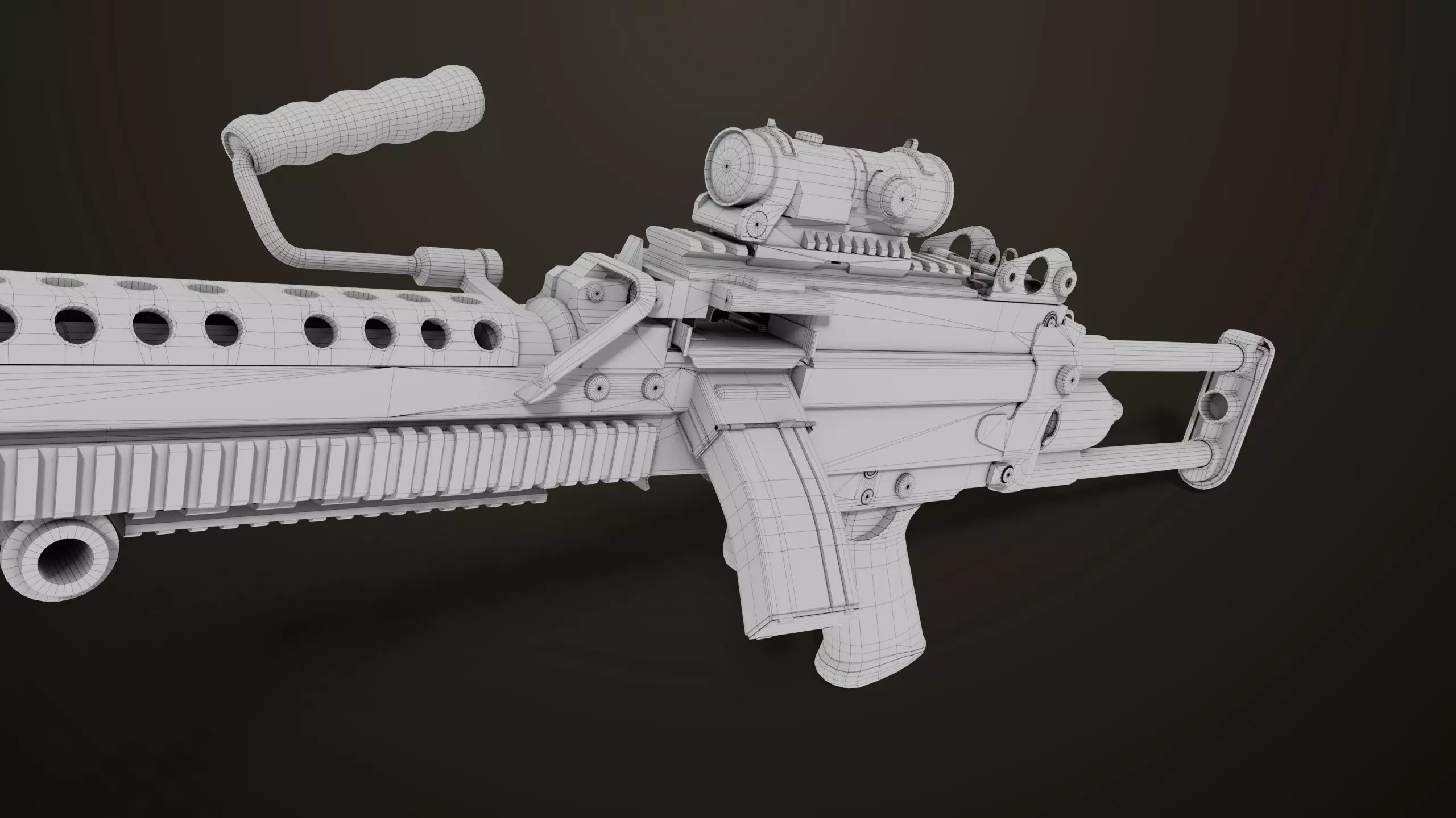 Machine Gun 16 Sandal All PBR Unity UE Textures Low-poly 3D model_56