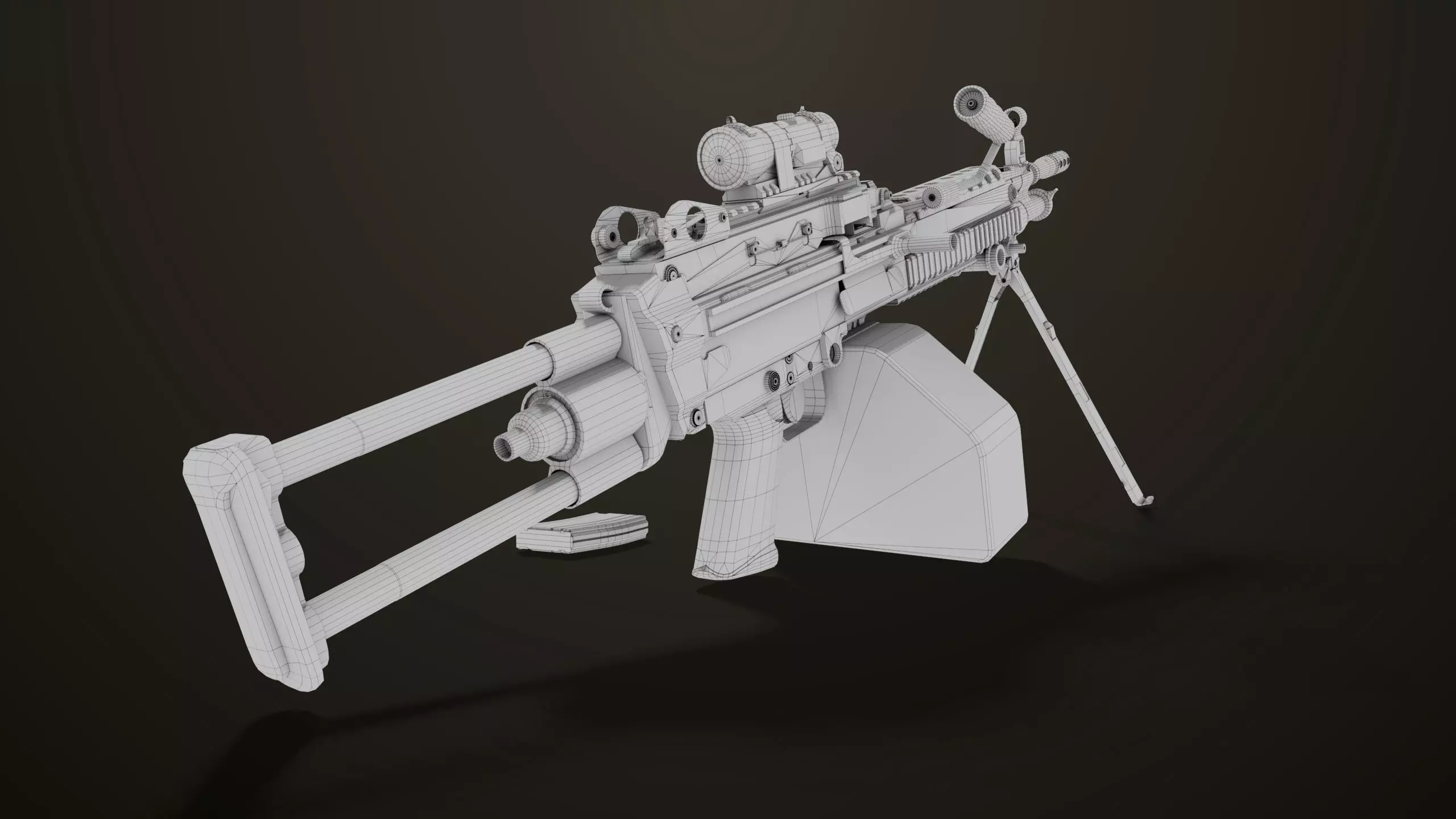 Machine Gun 16 Sandal All PBR Unity UE Textures Low-poly 3D model_32