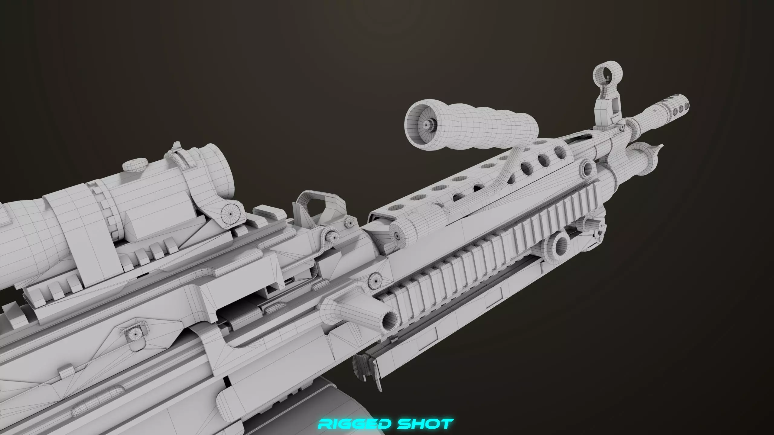 Machine Gun 16 Sandal All PBR Unity UE Textures Low-poly 3D model_39