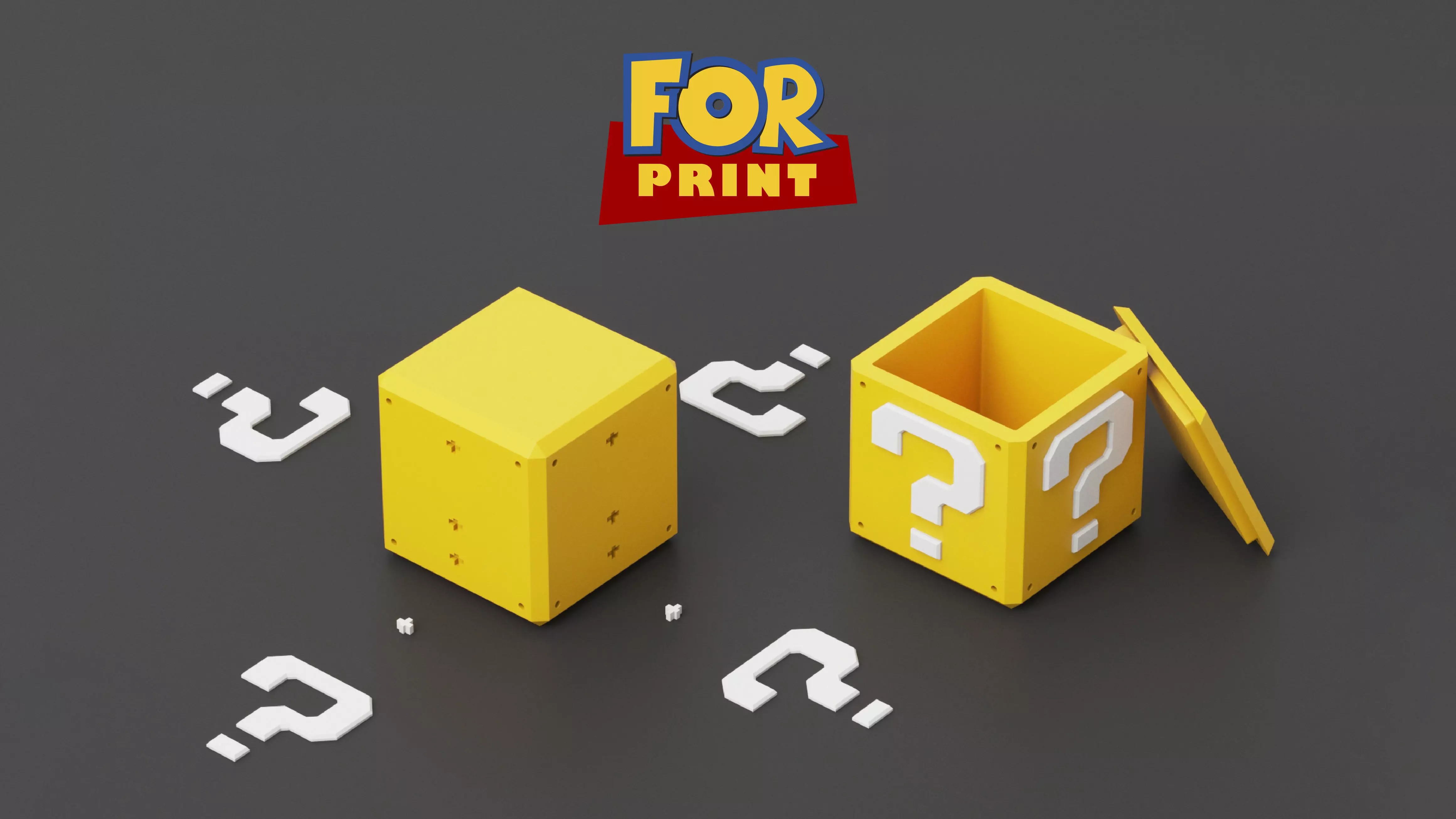 MARIO BROS - Mistery box - Question Mark Box 3D print model_0