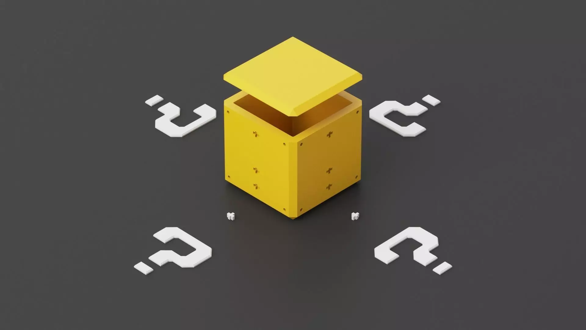 MARIO BROS - Mistery box - Question Mark Box 3D print model_4